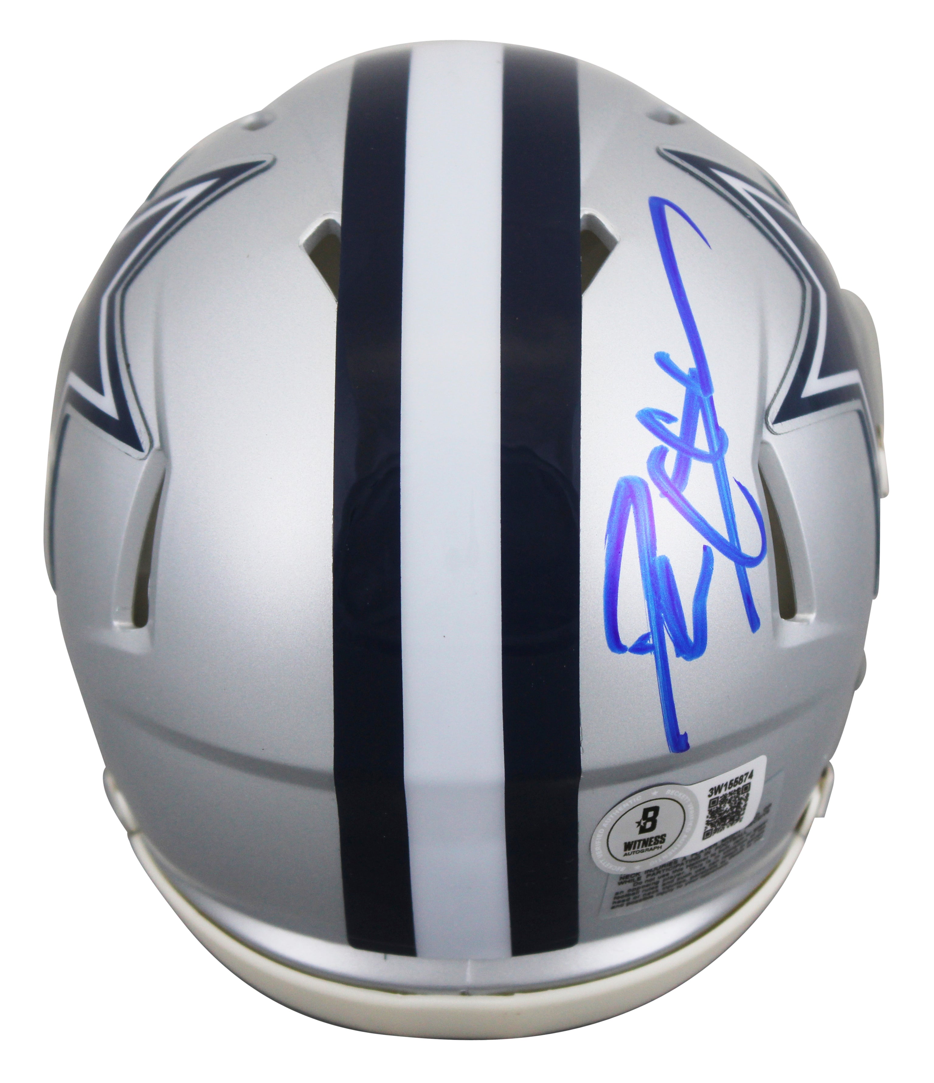 Cowboys Deion Sanders Authentic Signed Silver Speed Mini Helmet w/ Case BAS Wit