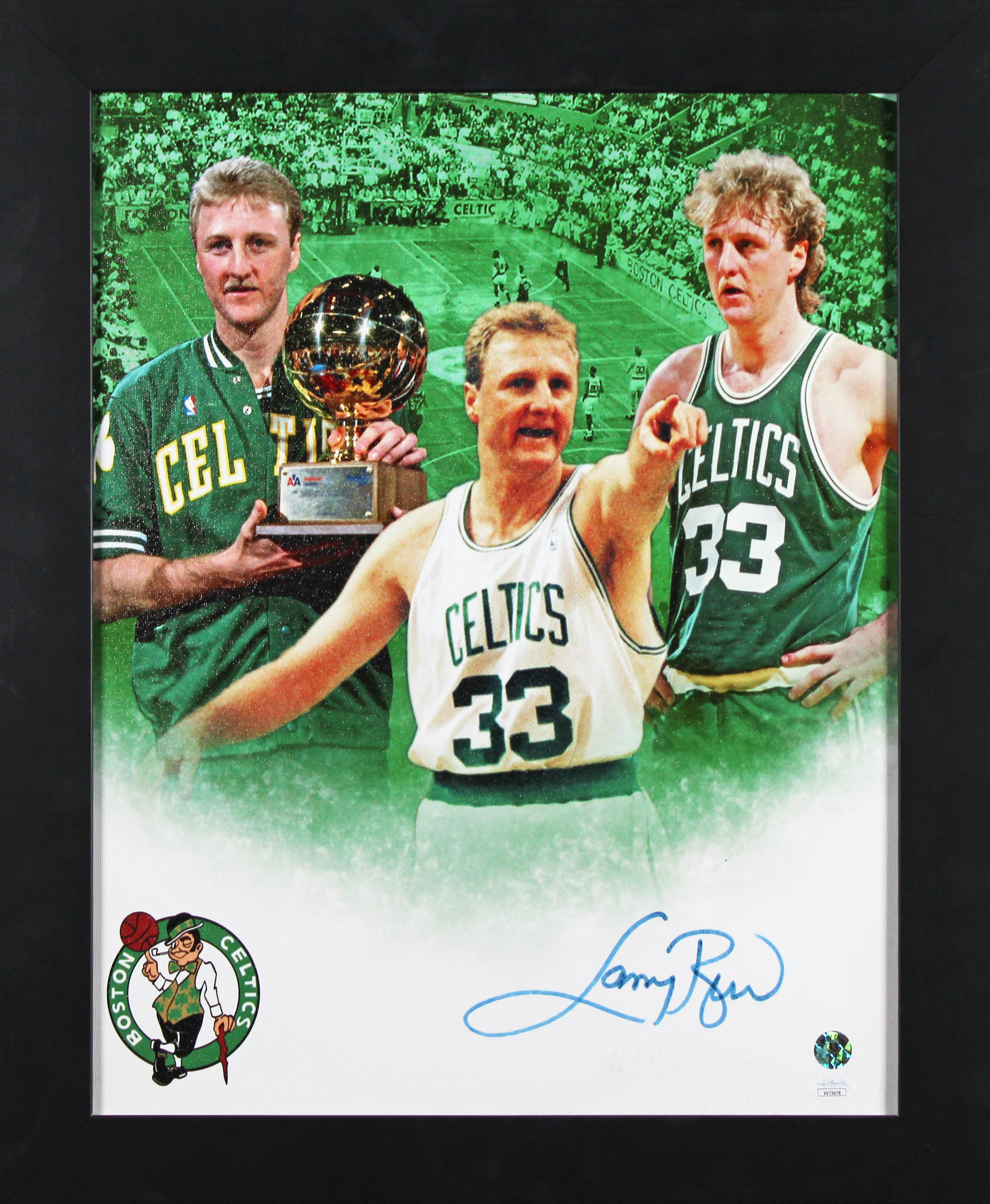 Celtics Larry Bird Authentic Signed & Framed 16x20 Canvas JSA #VV73678