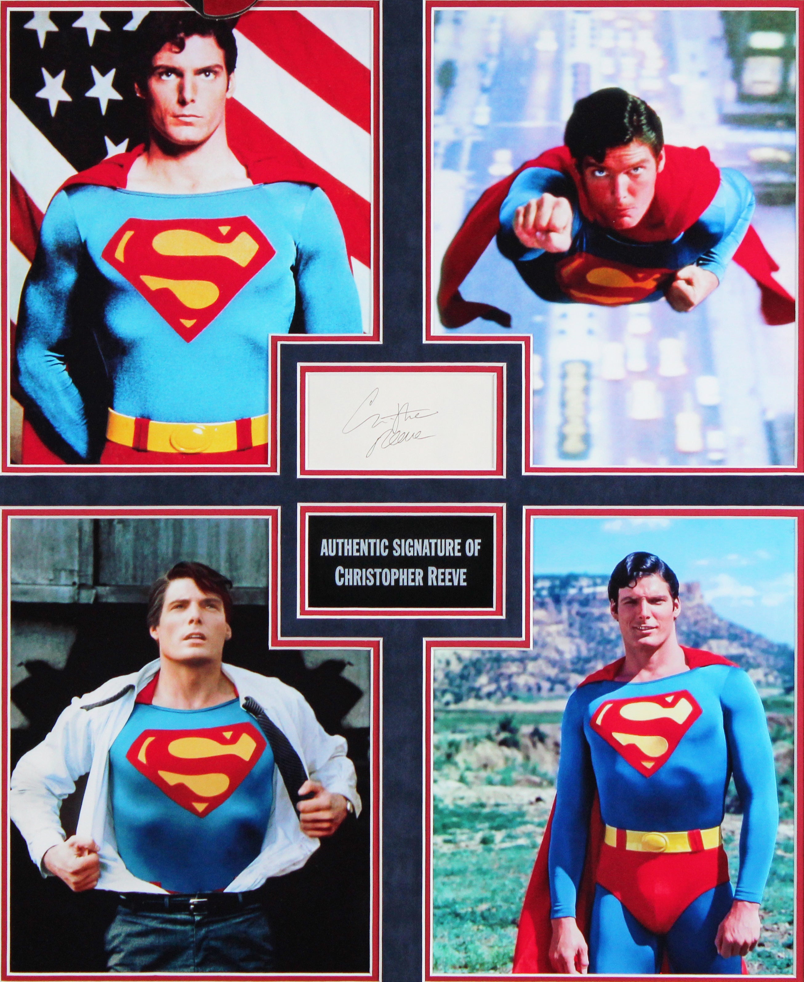 Christopher Reeve Superman Authentic Signed & Framed 3x5 Index Card BAS #AC33413