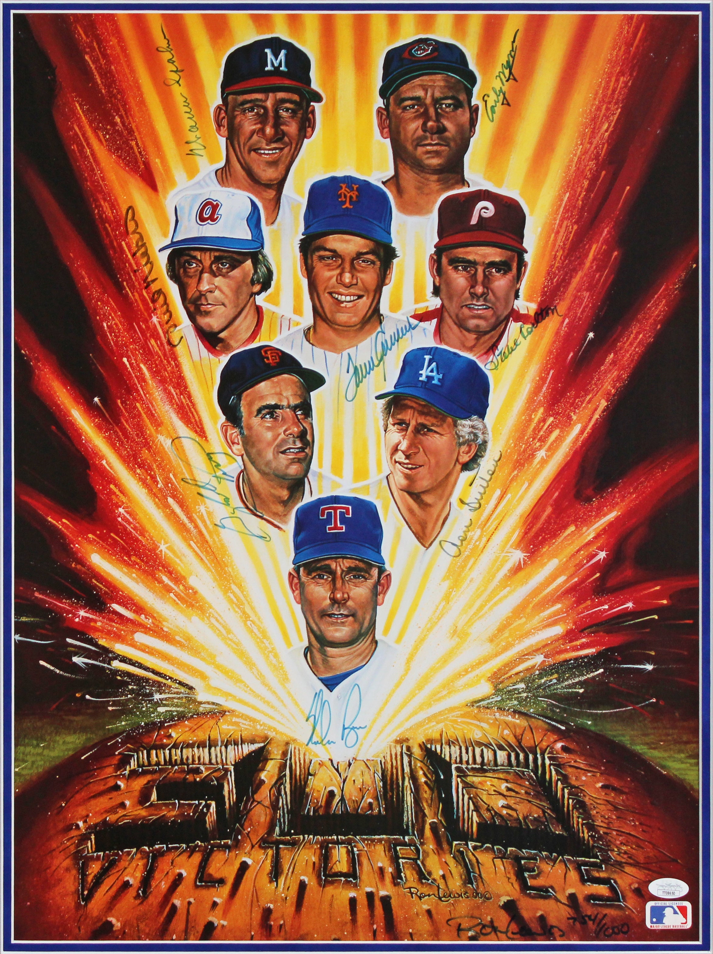 300 Win Club (8) Ryan, Seaver, Spahn +5 Signed 18x24 Framed Photo JSA #TT08650