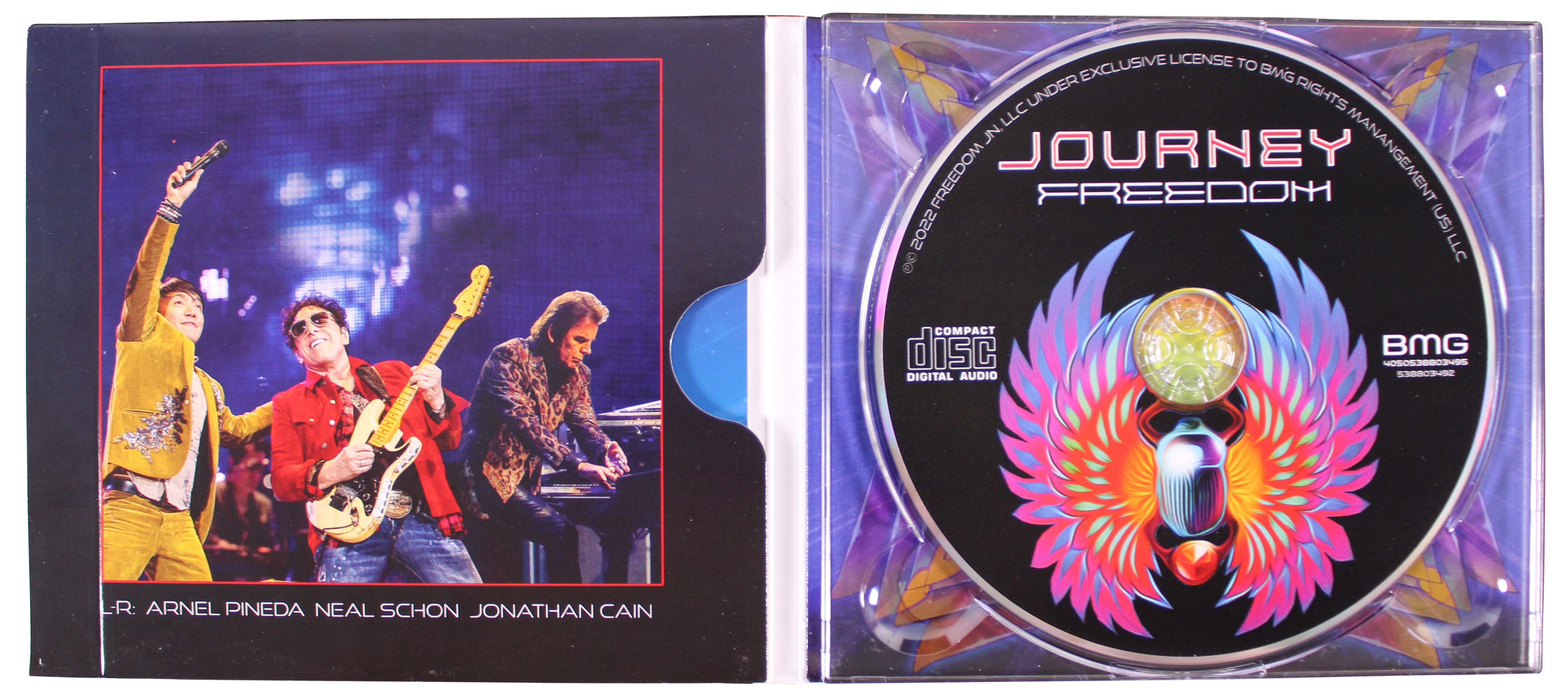 Journey (3) Schon, Cain & Pineda Signed Freedom CD Insert w/ Disk BAS #AE13373