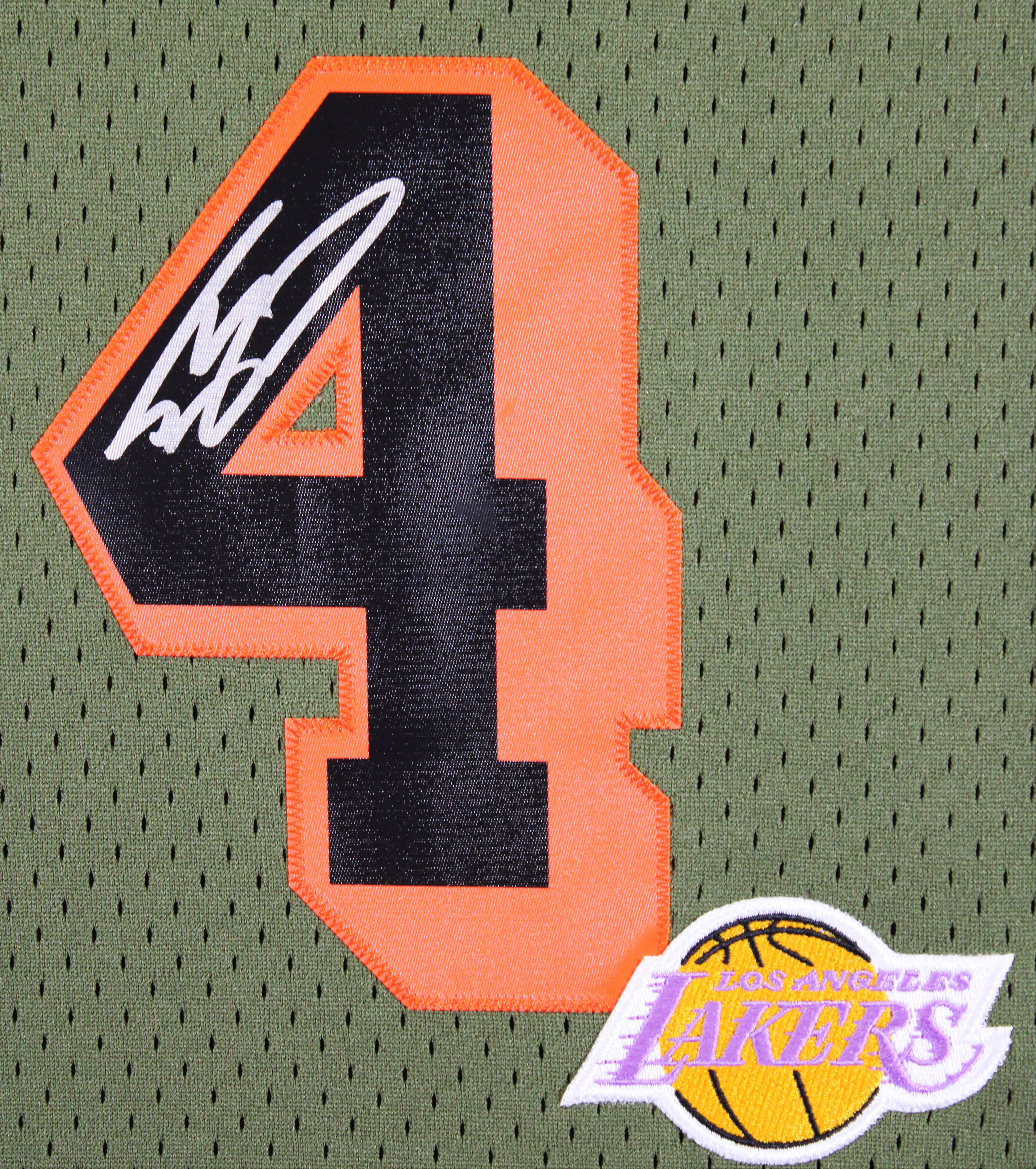 Lakers Shaquille O'Neal Signed Green M&N 1996-97 HWC Swingman Jersey BAS Witness
