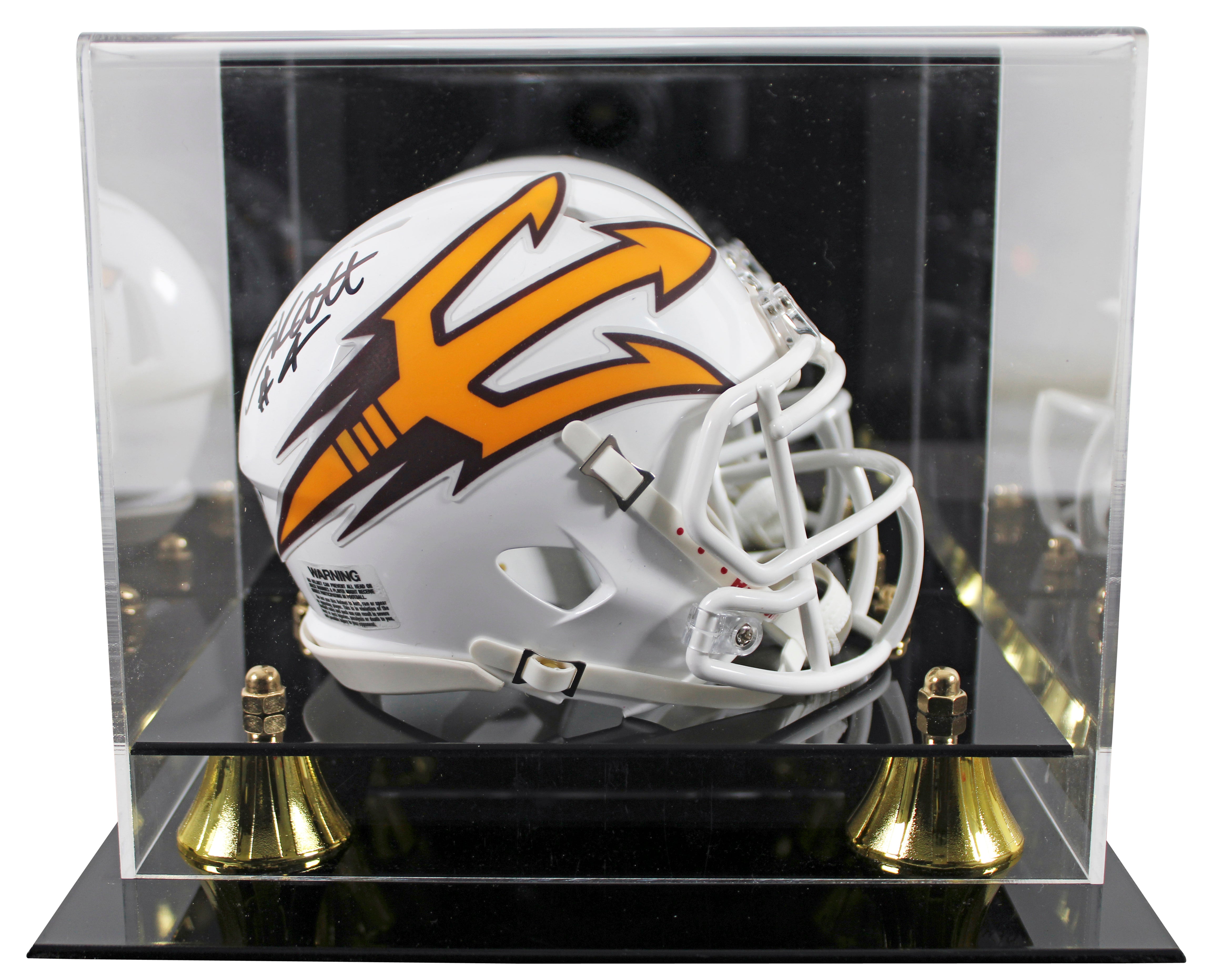 Arizona State Cameron Skattebo Signed White Speed Mini Helmet W/ Case BAS Wit