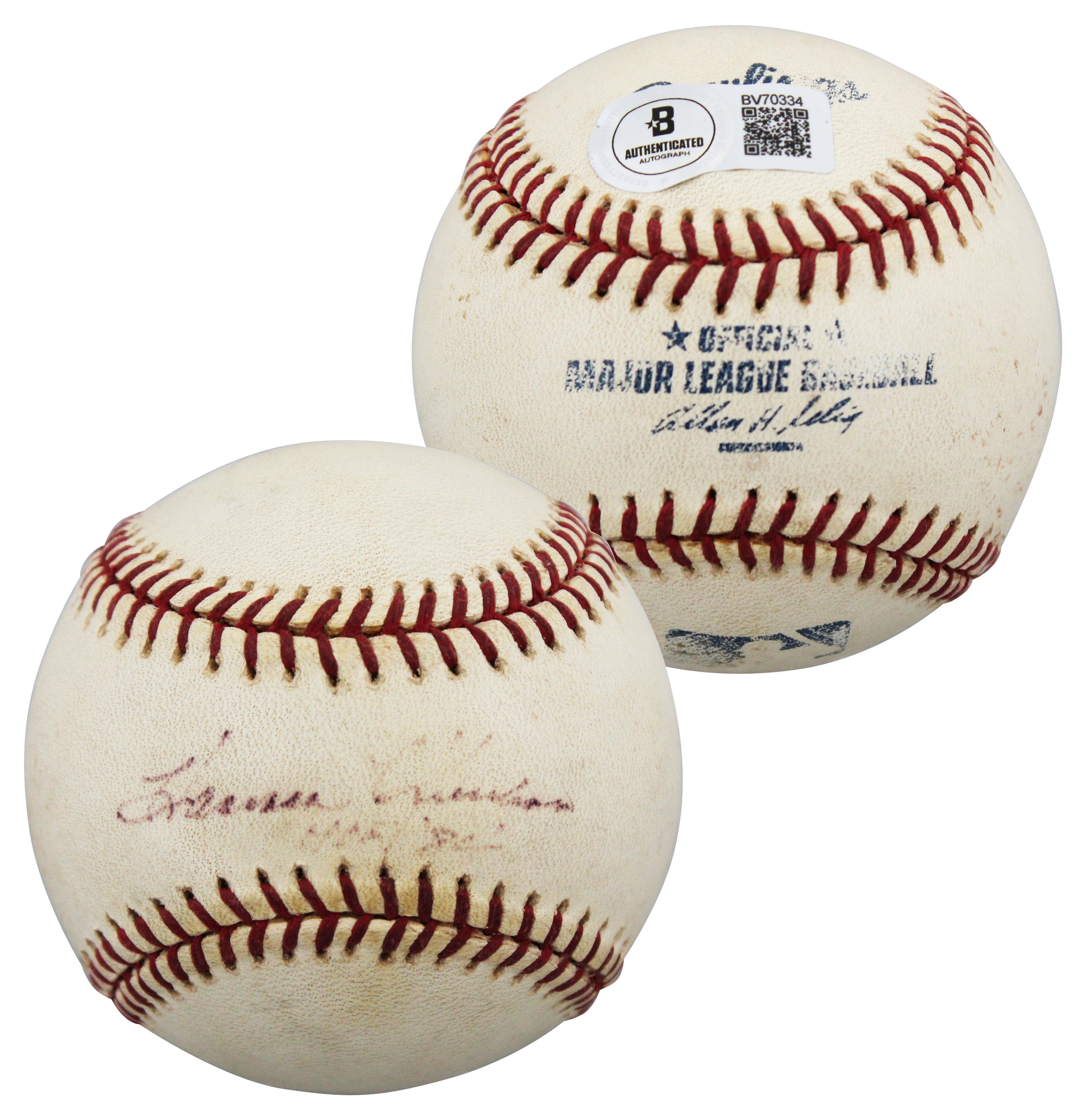 Twins Harmon Killebrew "HOF 84" Authentic Signed Selig OML Baseball BAS #BV70334