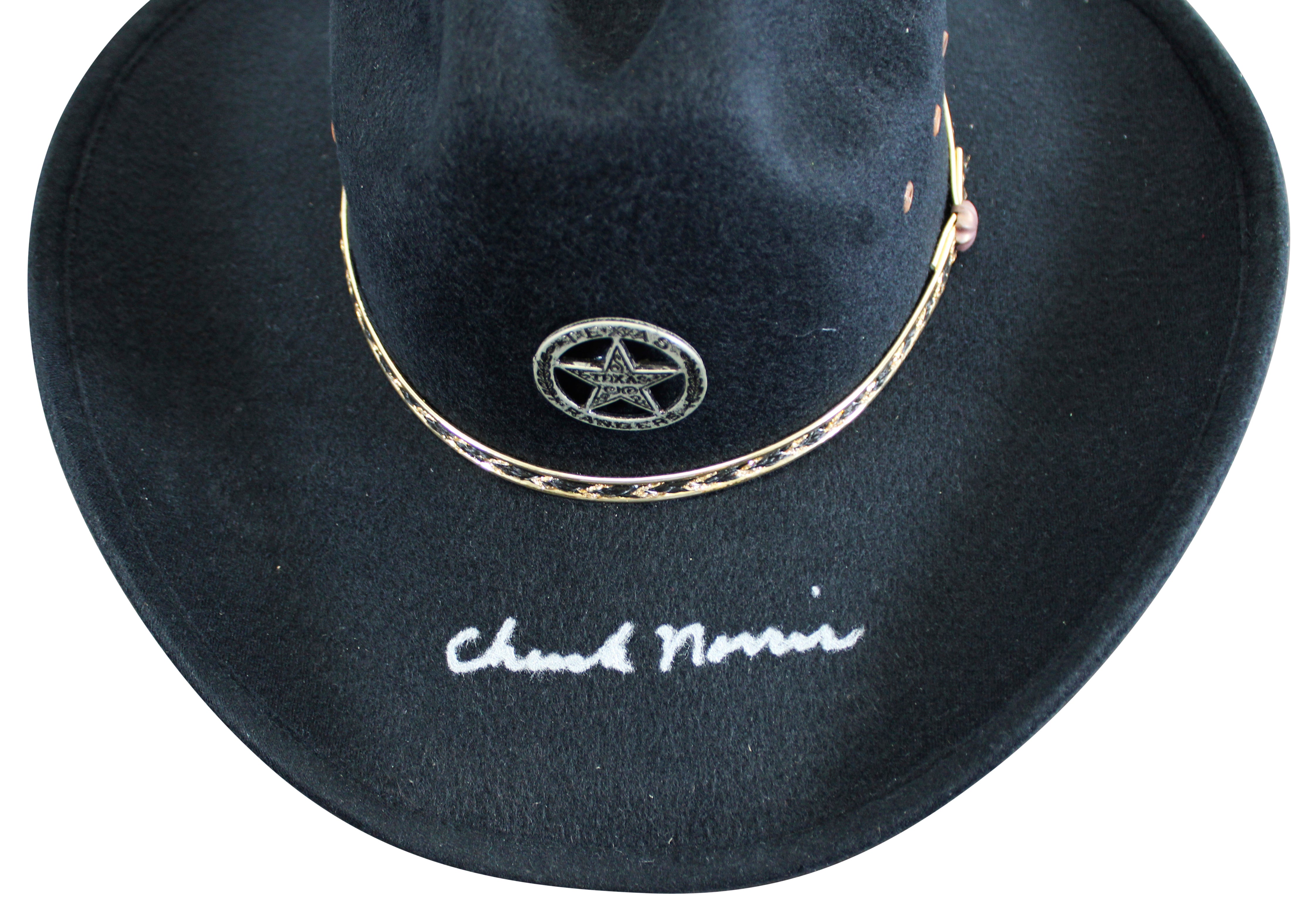 Chuck Norris Walker, Texas Ranger Authentic Signed Black Cowboy Hat JSA Wit