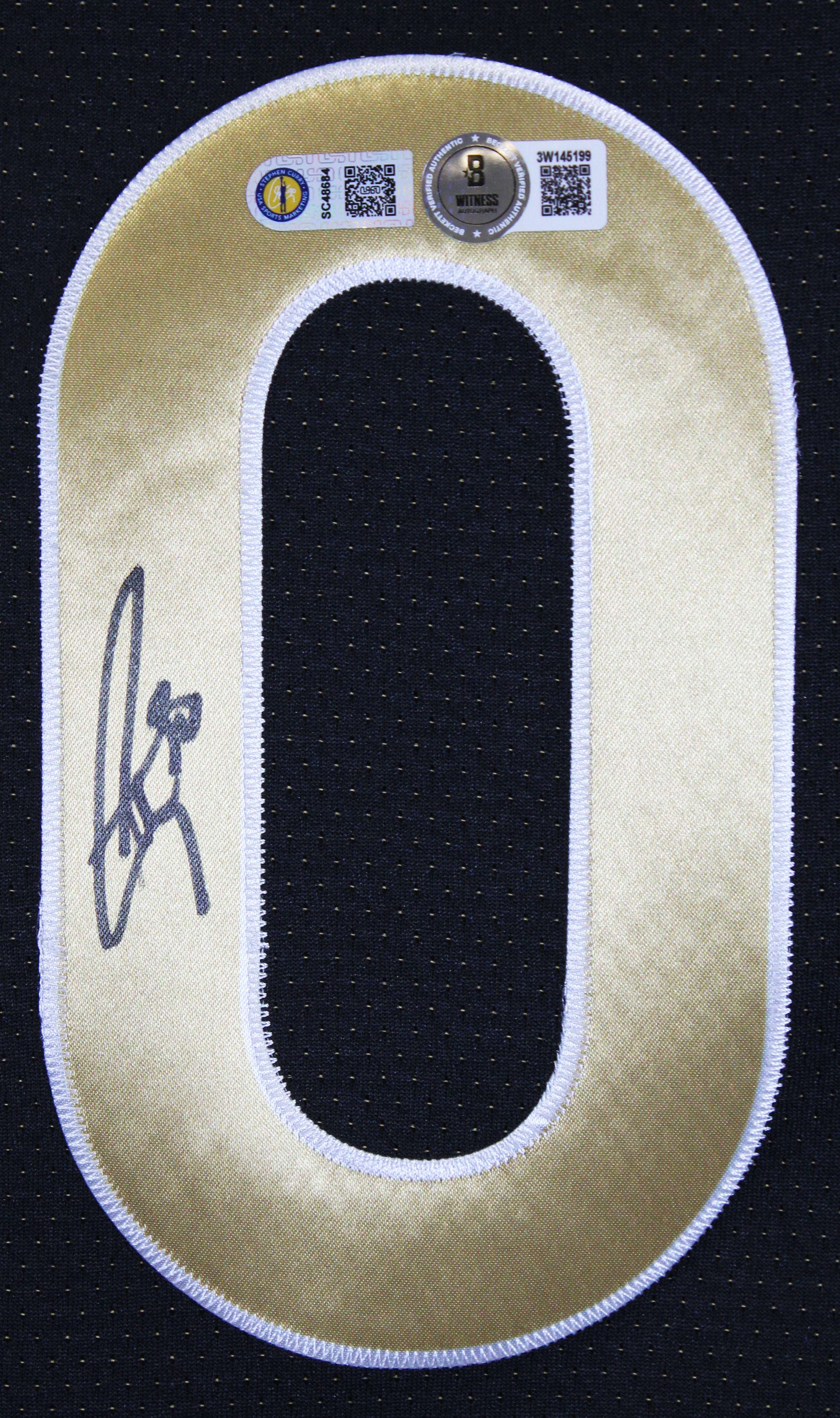 Warriors Stephen Curry Signed Black Jordan Brand Nike SC Ed. Framed Jersey BAS W