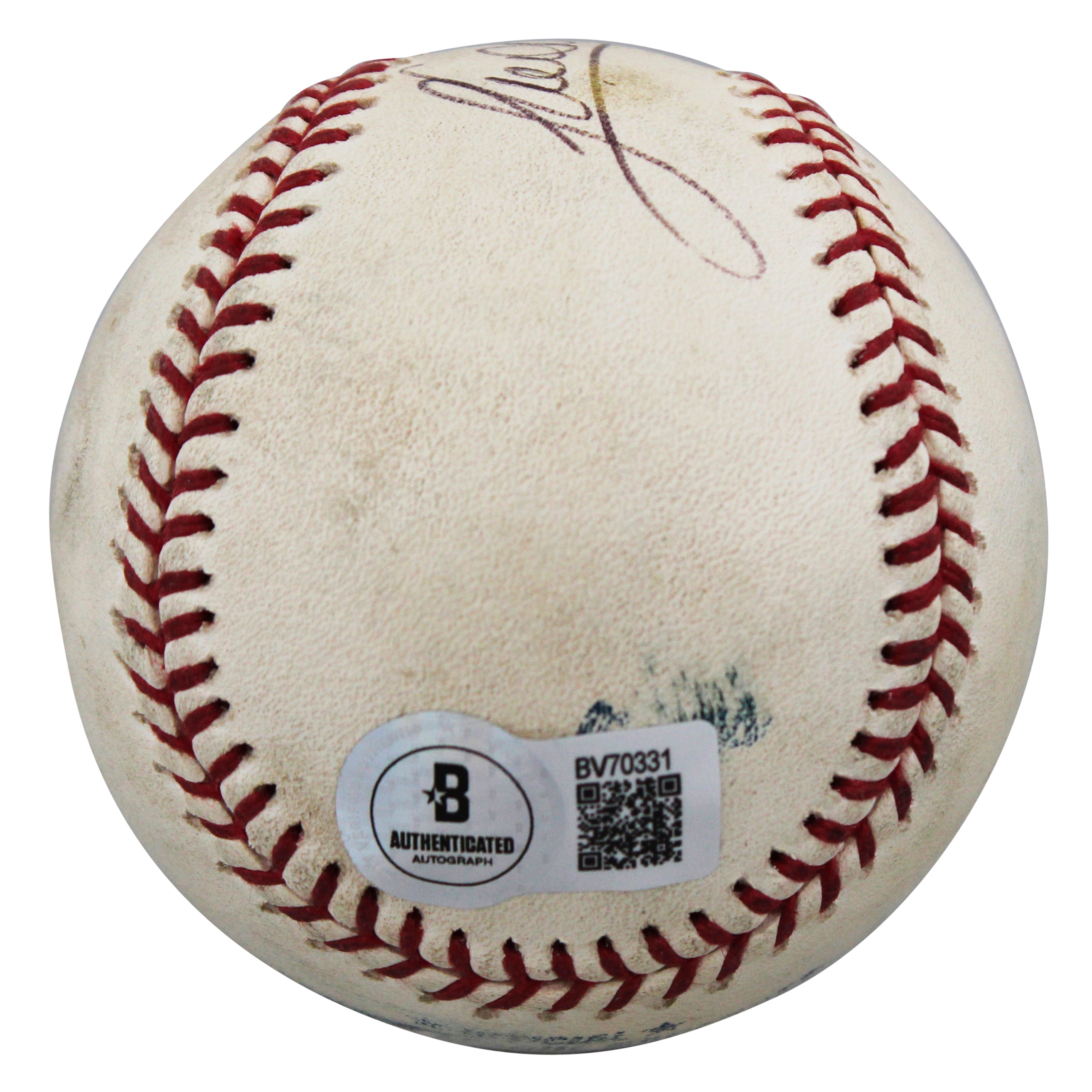 Guardians Sandy Alomar Jr. Signed Game Used Selig OML Baseball BAS #BV70331