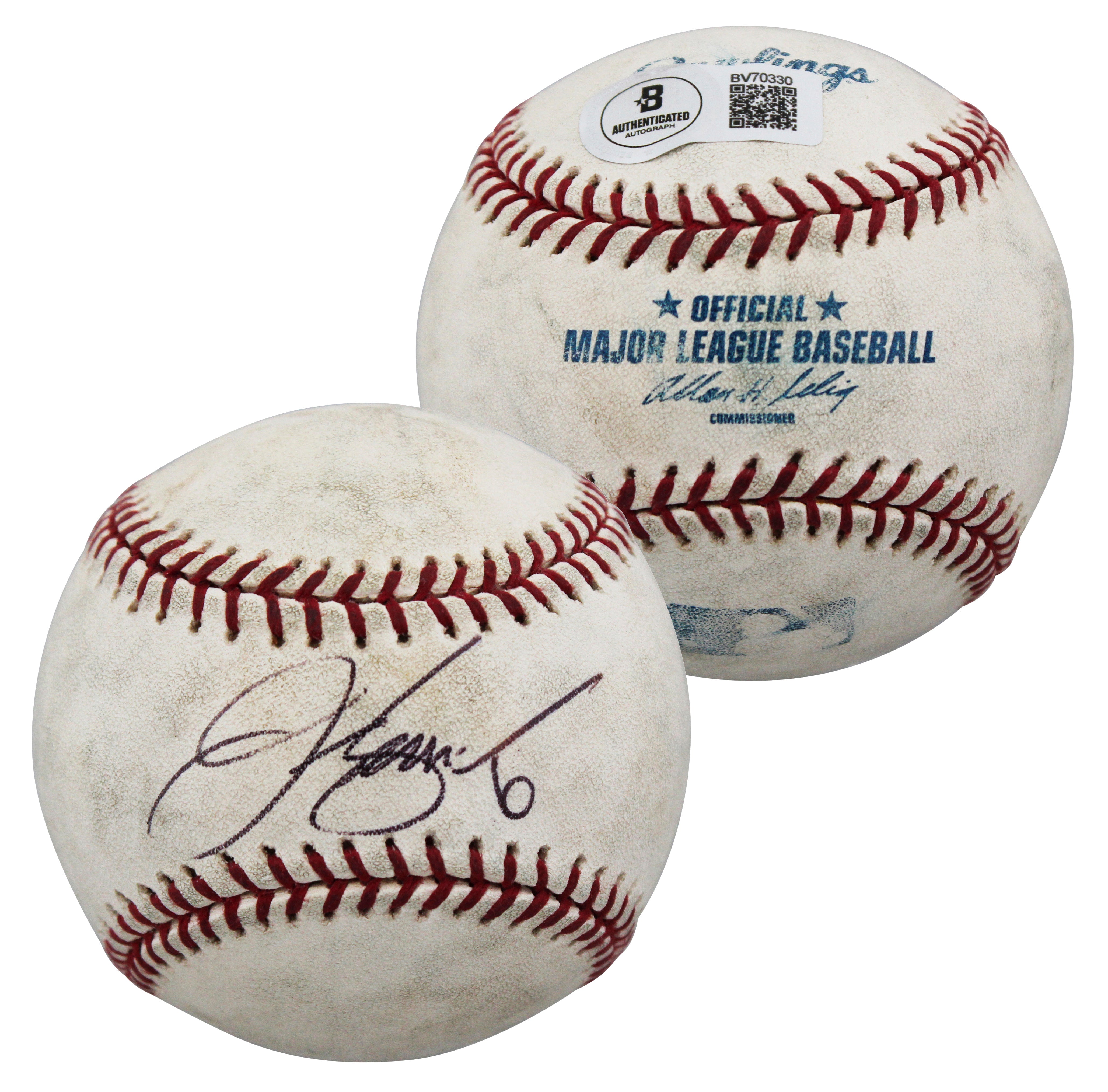 Giants J.T. Snow Authentic Signed Game Used Selig OML Baseball BAS #BV70330