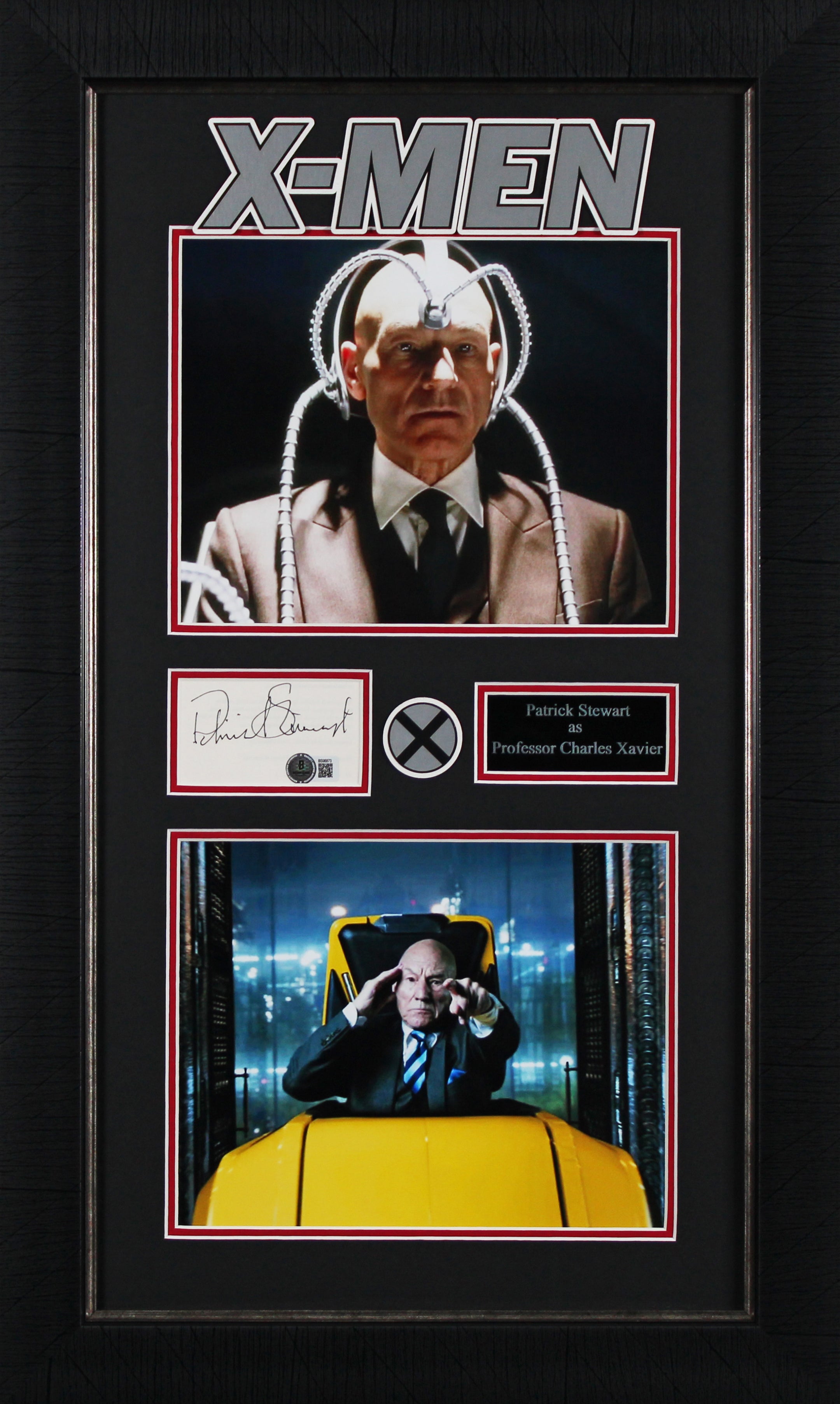 Patrick Stewart X-Men Authentic Signed Cut Signature Framed Display BAS