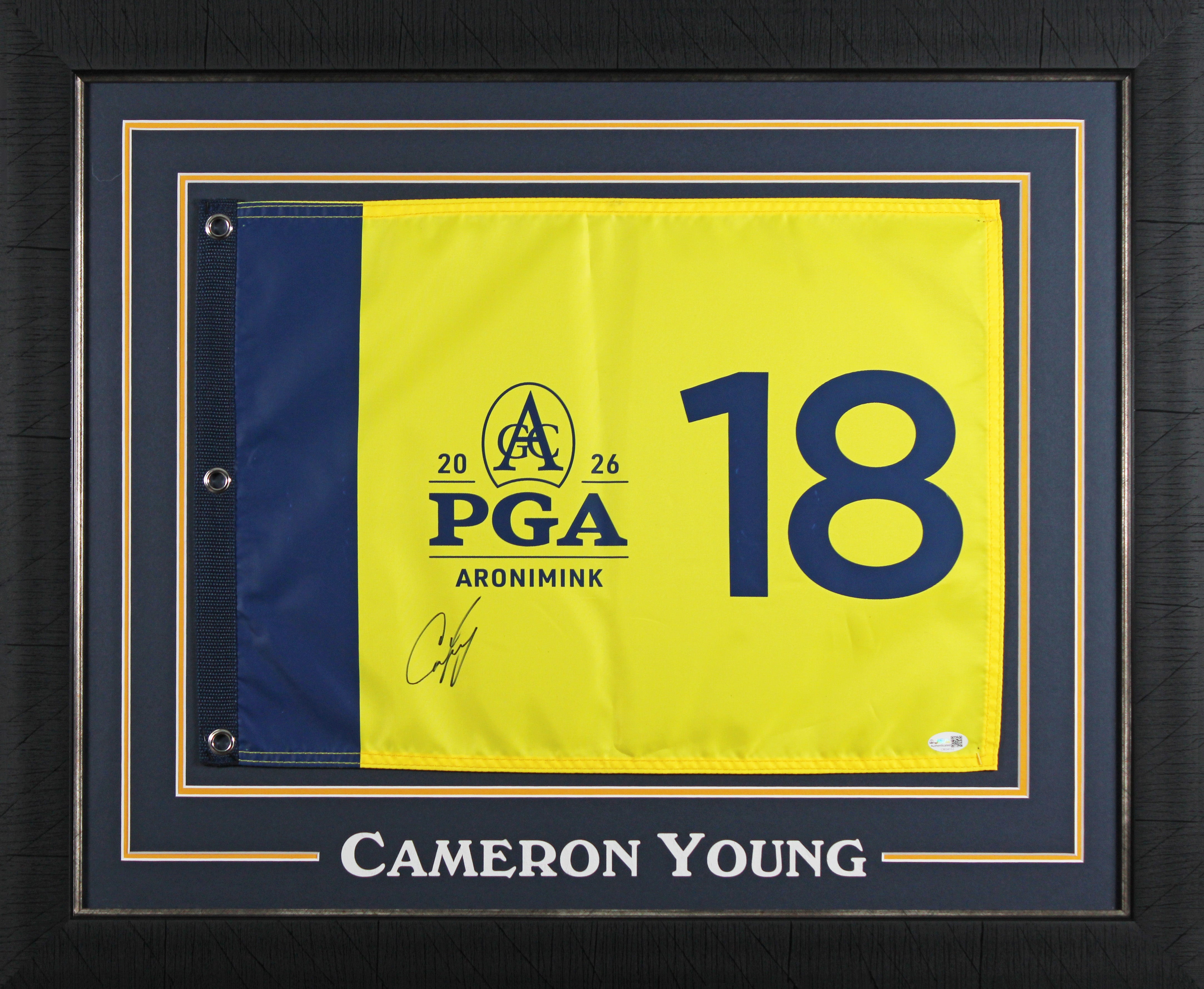 Cameron Young Signed & Framed 2026 PGA Championship Pin Flag JSA #CM34152