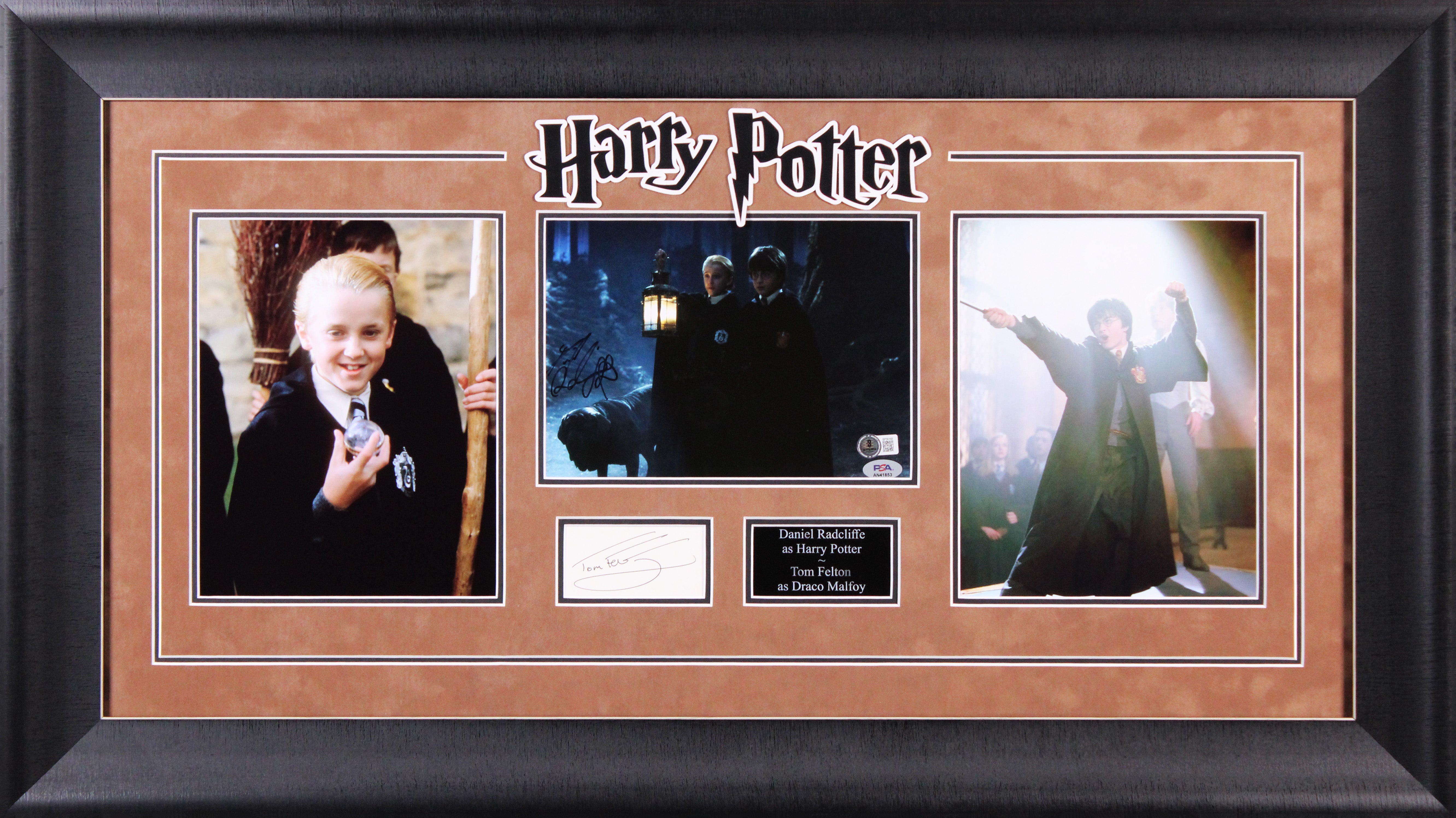 Daniel Radcliffe & Tom Felton Harry Potter Authentic Signed Framed Display BAS