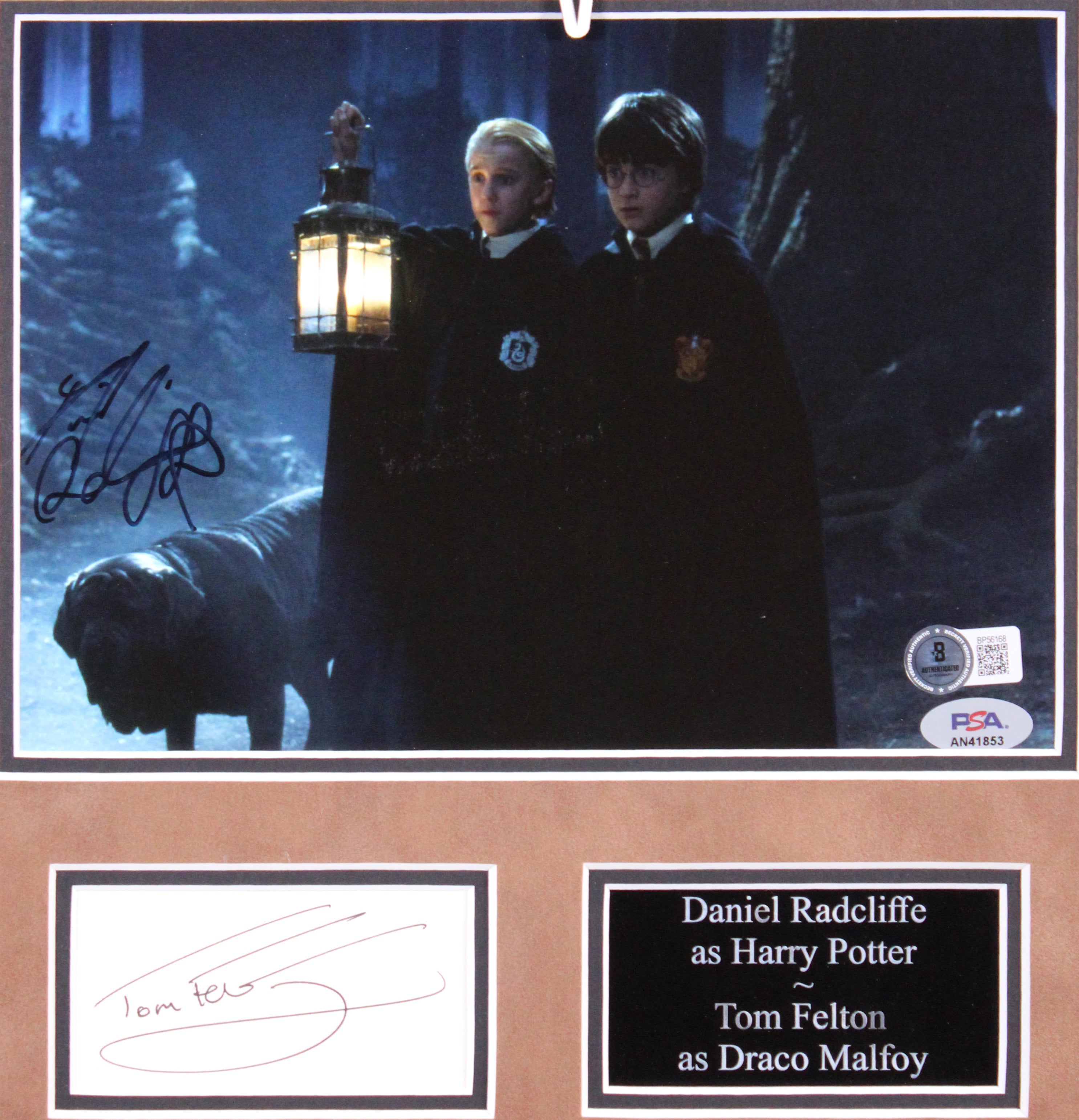 Daniel Radcliffe & Tom Felton Harry Potter Authentic Signed Framed Display BAS