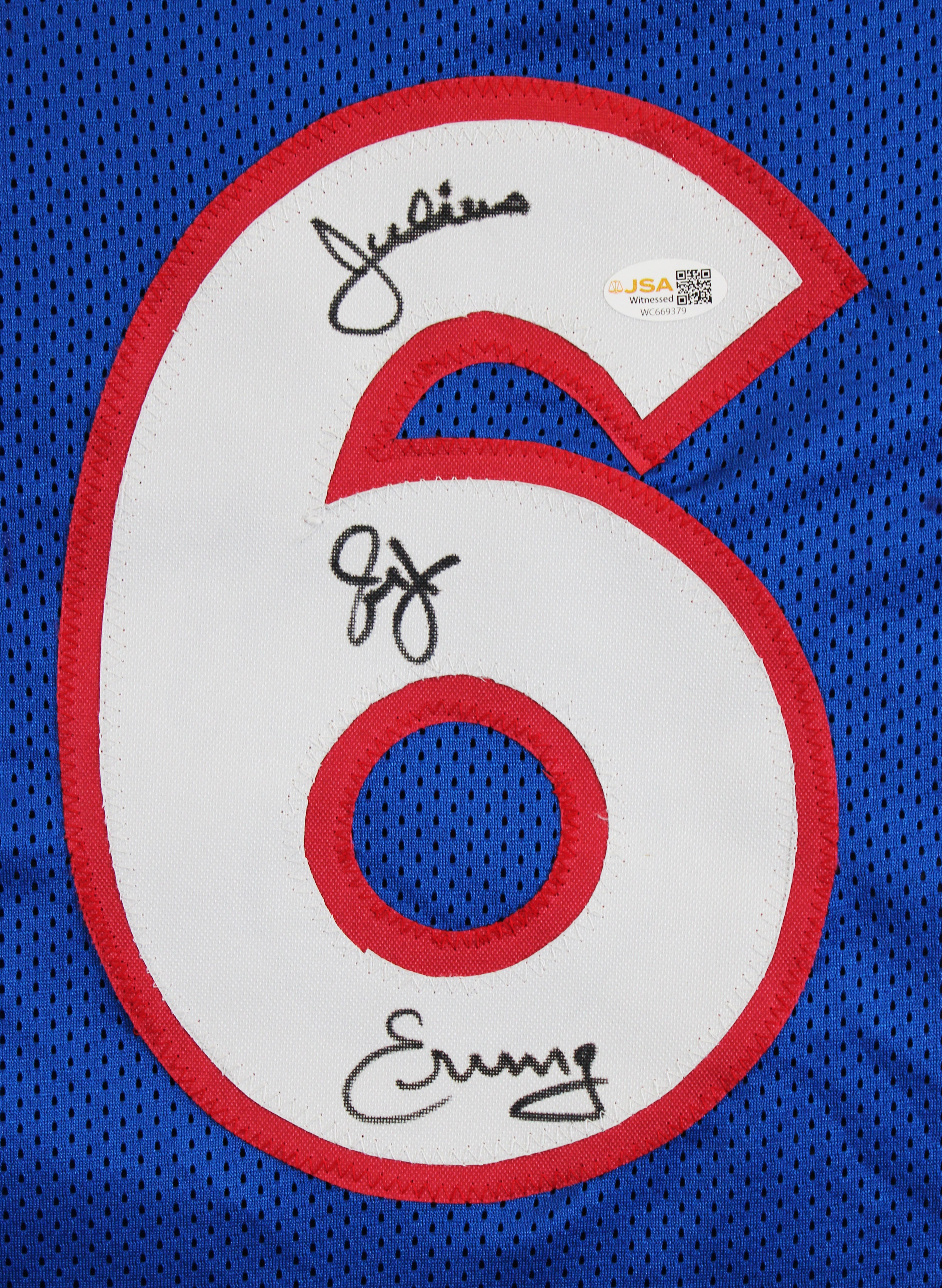 Julius "Dr. J" Erving Authentic Signed Blue Pro Style Jersey JSA Witness