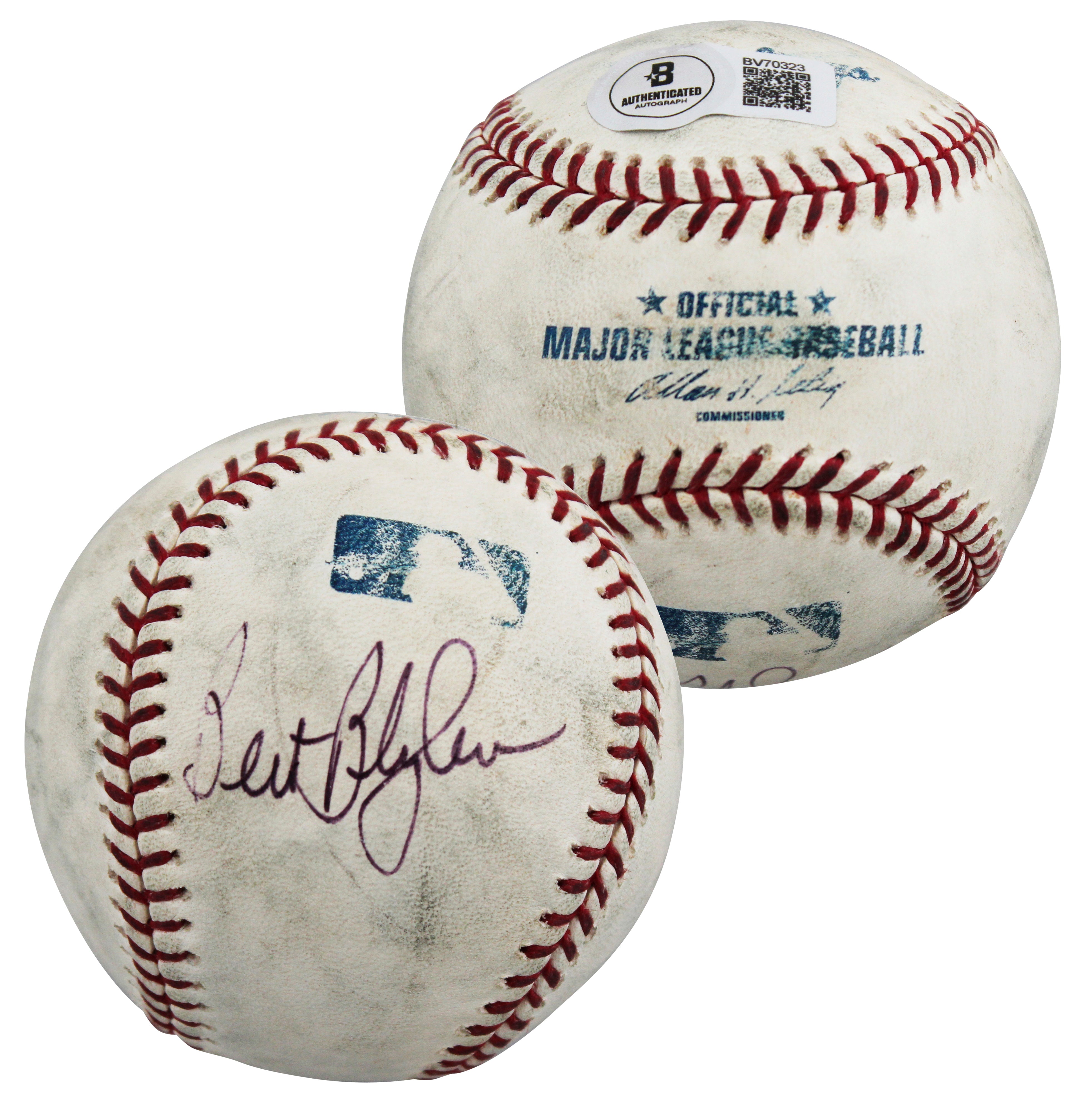 Twins Bert Blyleven Authentic Signed Game Used Selig OML Baseball BAS #BV70323