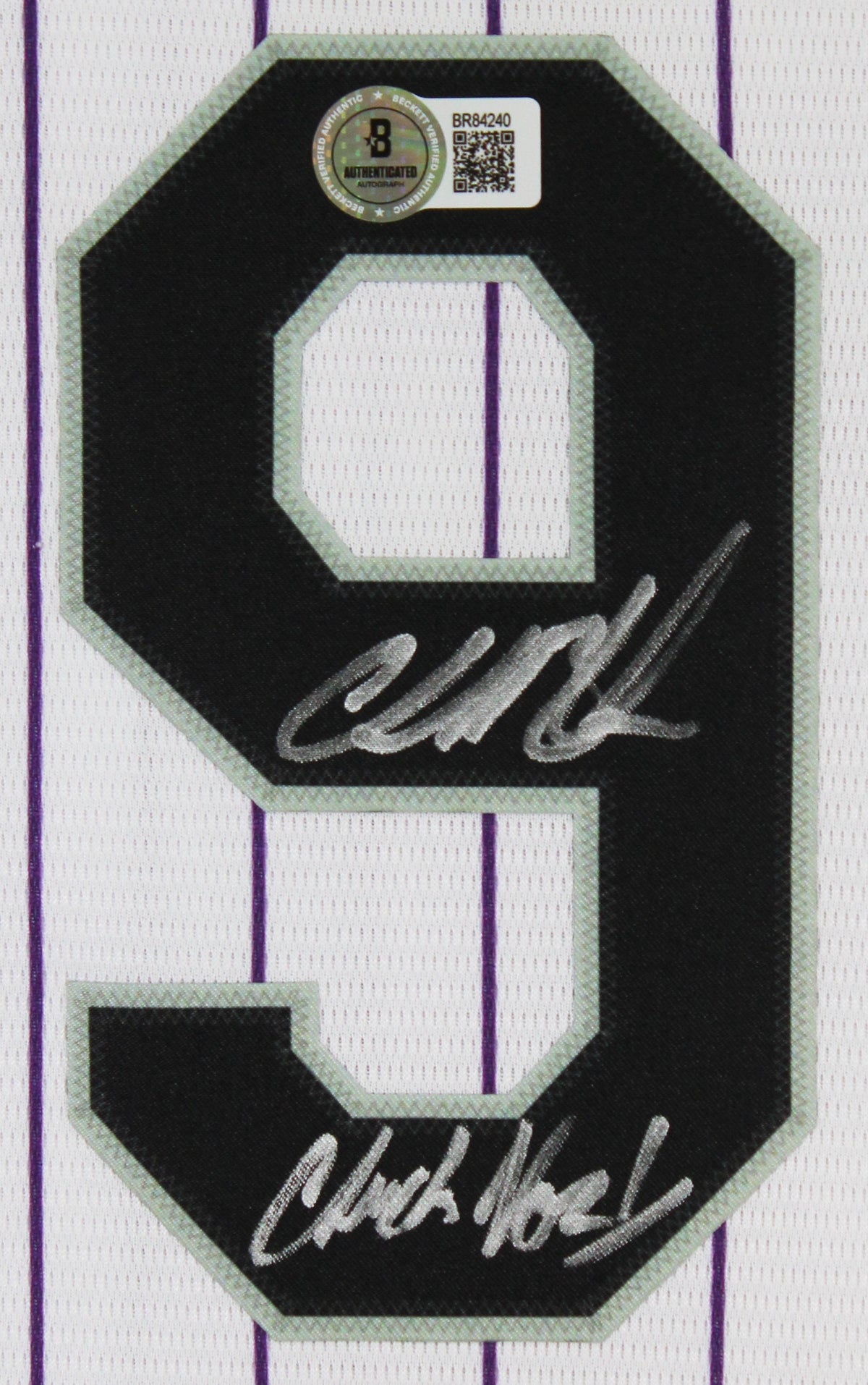 Rockies Charlie Blackmon "Chuck Nazty" Signed Pinstripe Nike Jersey BAS #BR84240