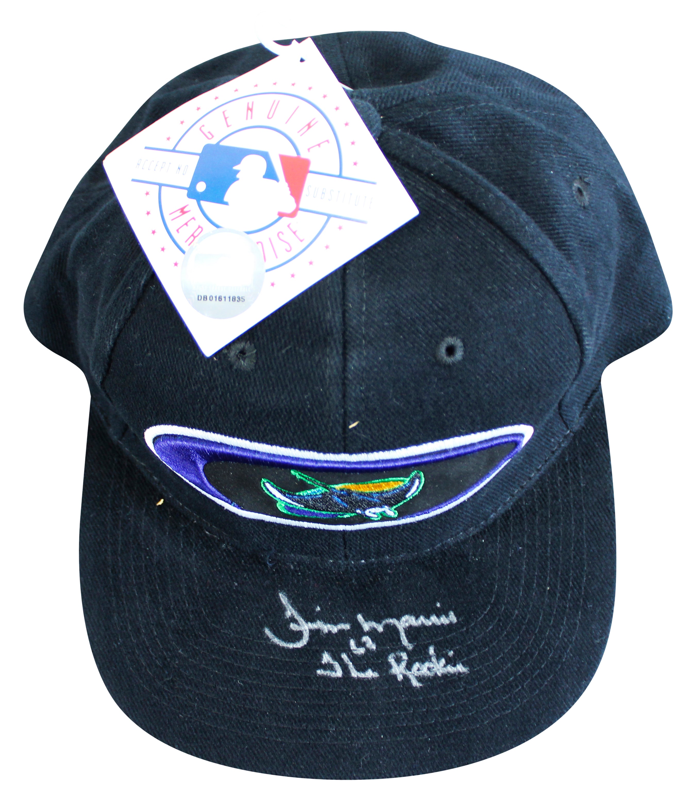 Rays Jim Morris "The Rookie" Authentic Signed Black Snapback Baseball Hat BAS 1