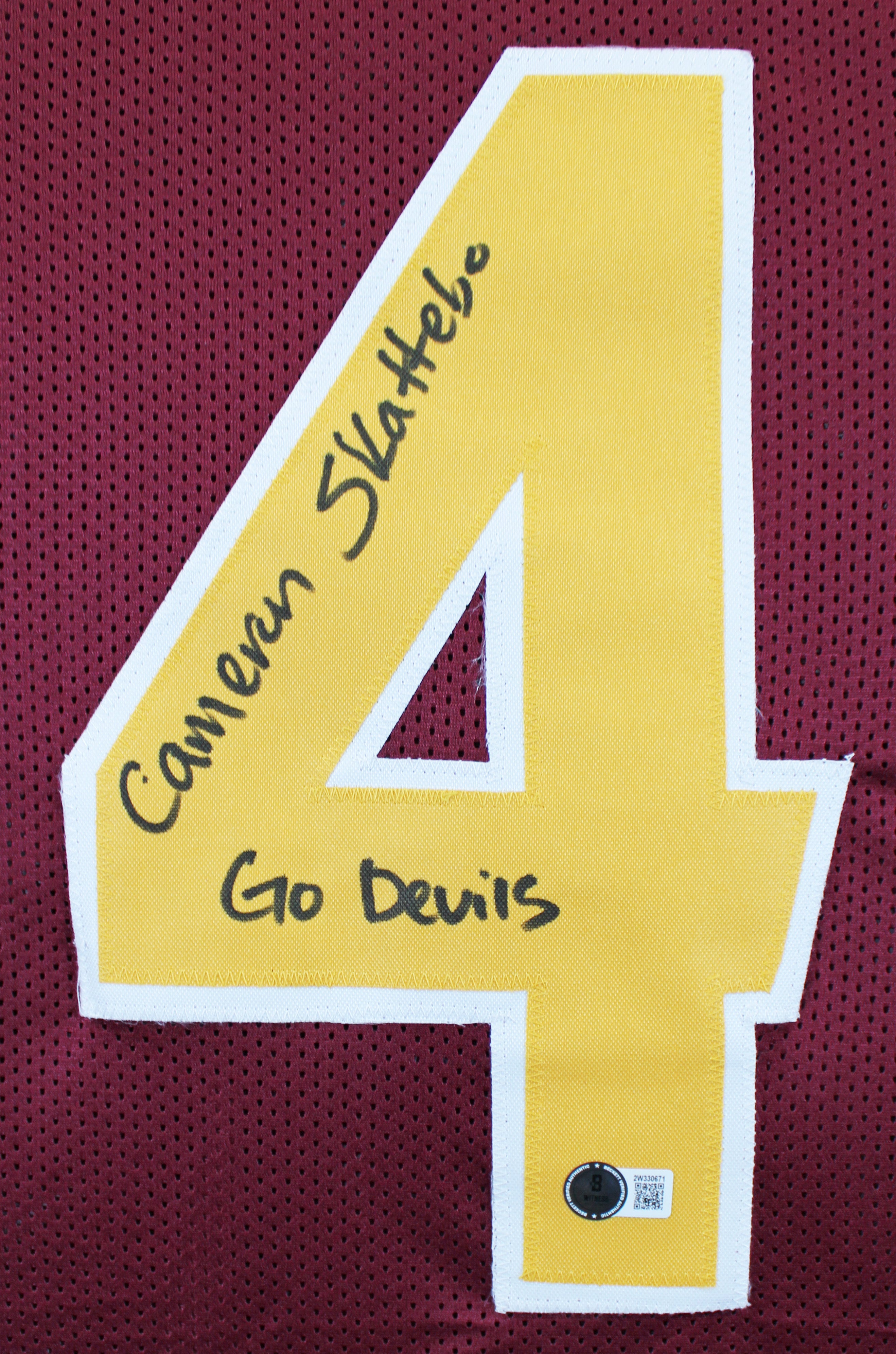 ASU Cameron Skattebo "Go Devils" Full Name Signed Maroon Pro Style Jersey BAS W