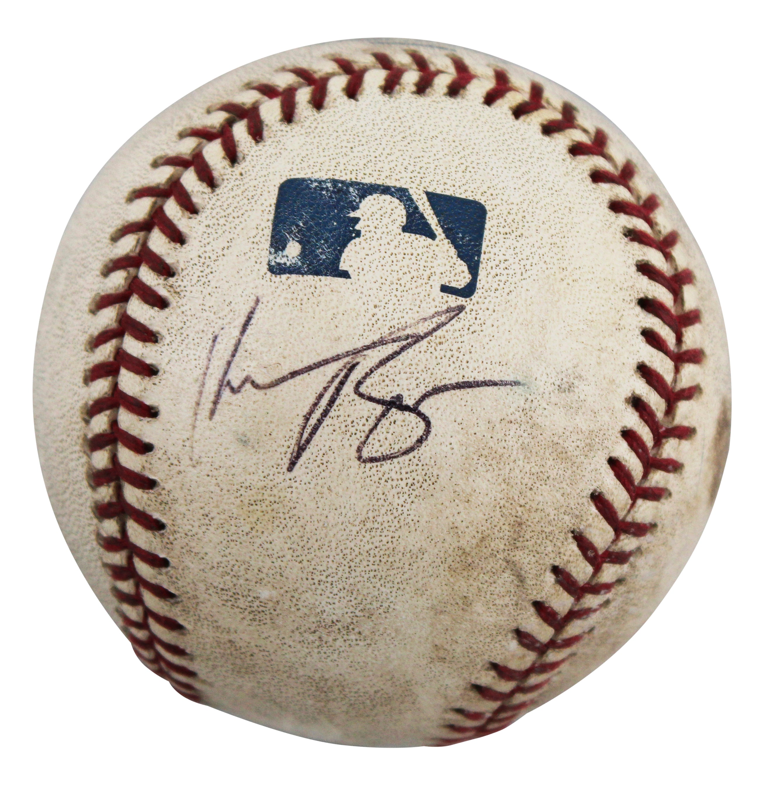 Rangers Kevin Brown Authentic Signed Game Used Selig OML Baseball BAS #BV70312