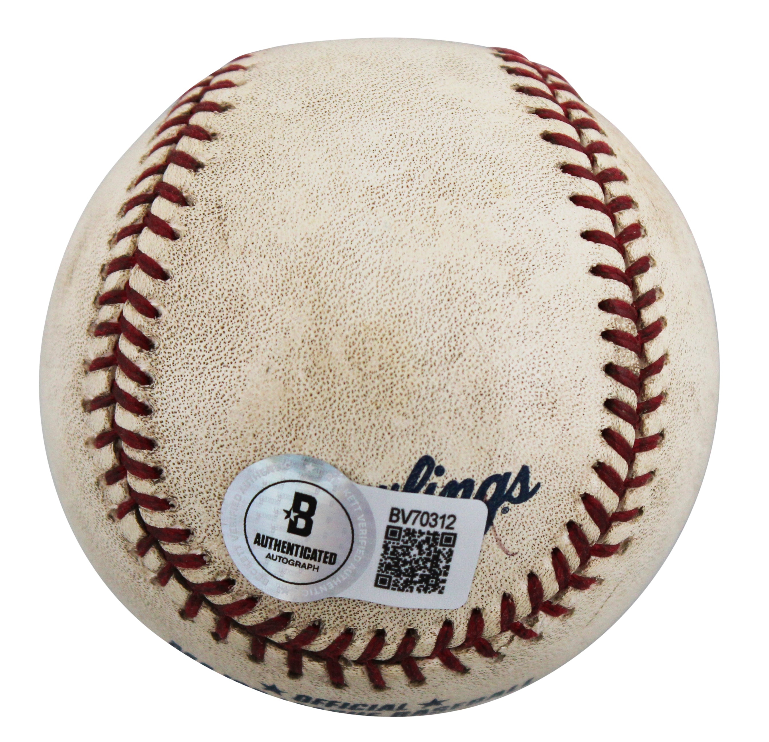 Rangers Kevin Brown Authentic Signed Game Used Selig OML Baseball BAS #BV70312