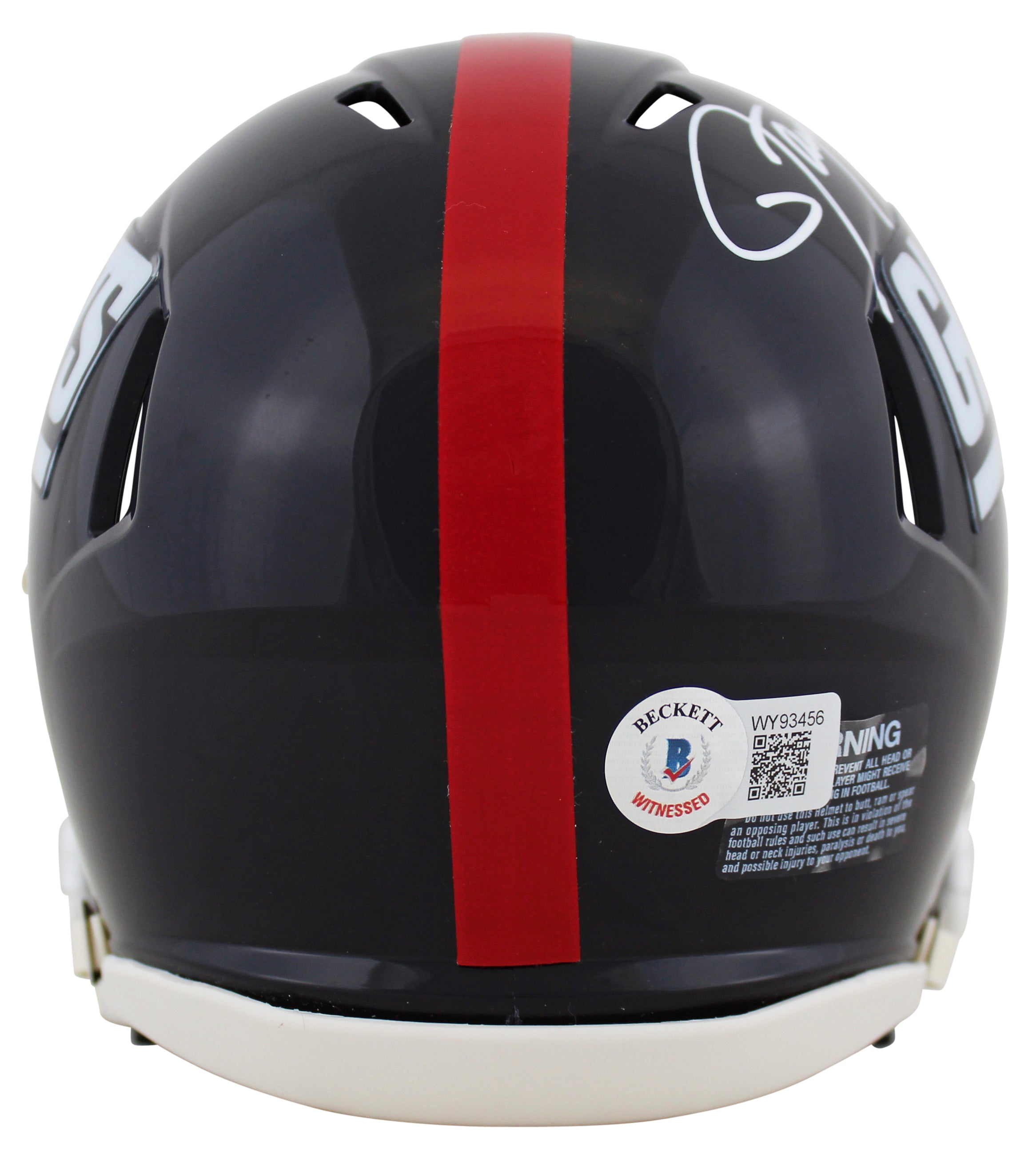 Giants Lawrence Taylor Signed 1981-99 TB Speed Mini Helmet W/ Case BAS Witnessed