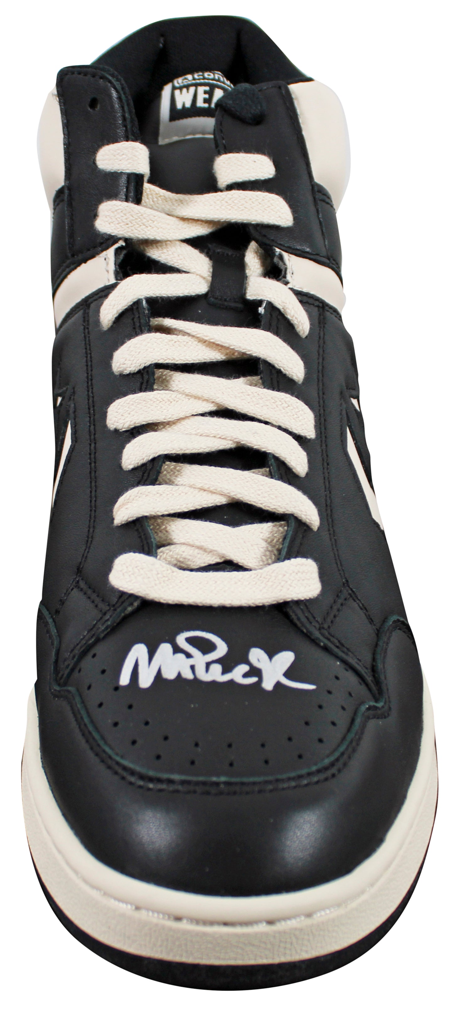 Lakers Magic Johnson Signed Left Black & White Converse Weapon Shoe  BAS Wit 2