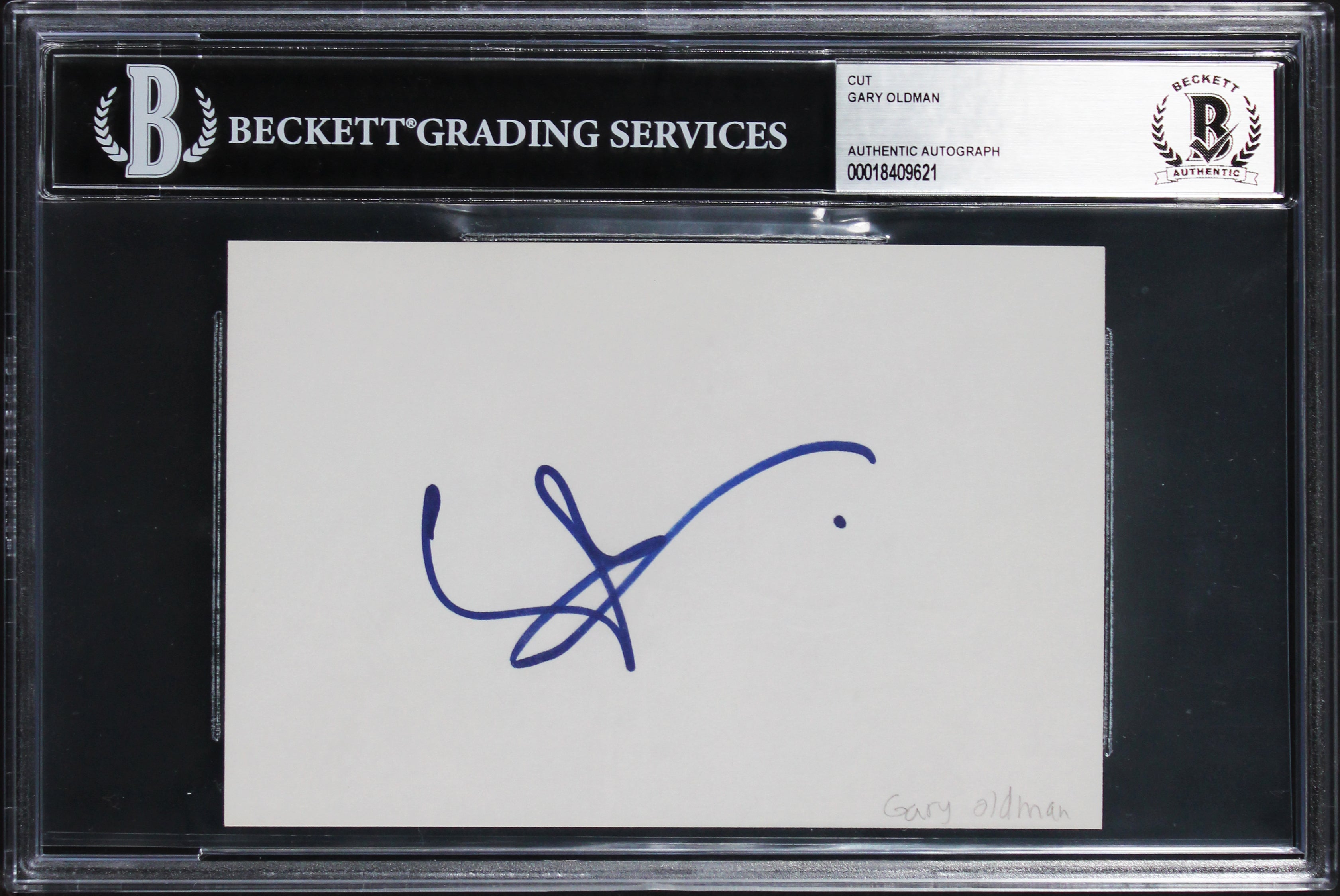 Gary Oldman Harry Potter Authentic Signed 4x6 Index Card BAS Slabbed