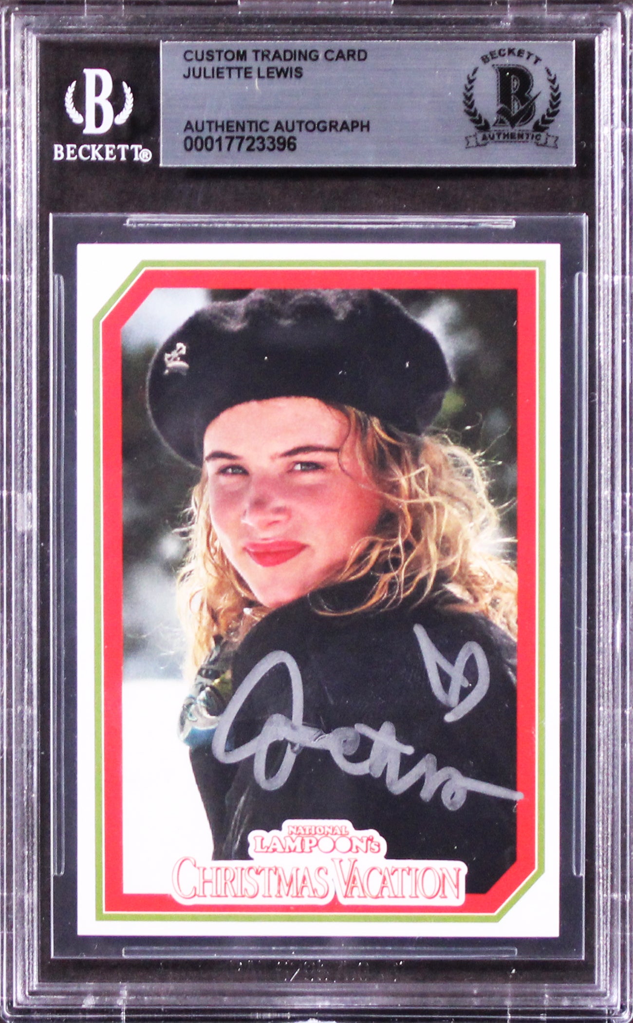Juliette Lewis Christmas Vacation Authentic Signed Custom Trading Card BAS Slab