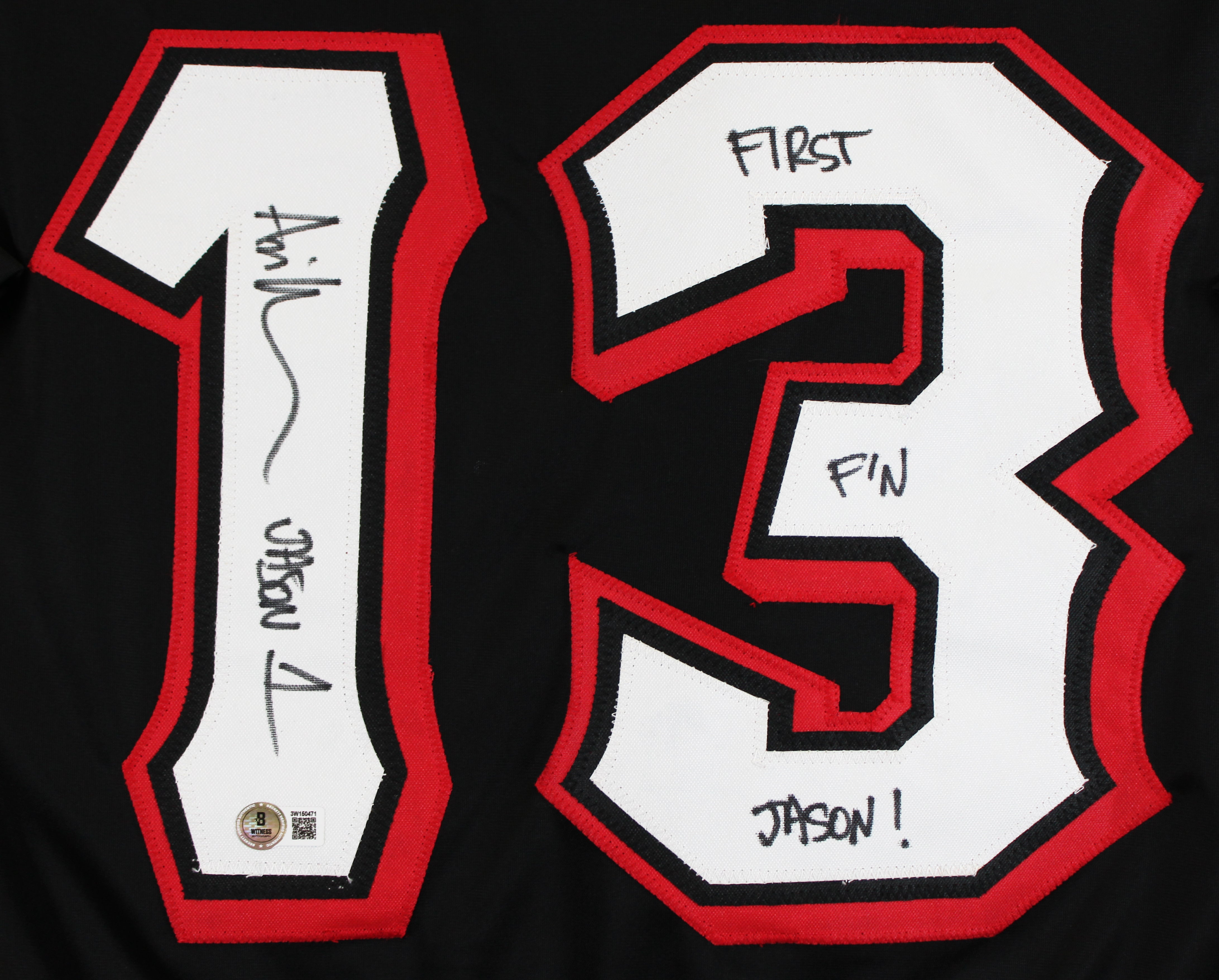 Ari Lehman "First F'N Jason" Authentic Signed Black Hockey Jersey BAS Witnessed