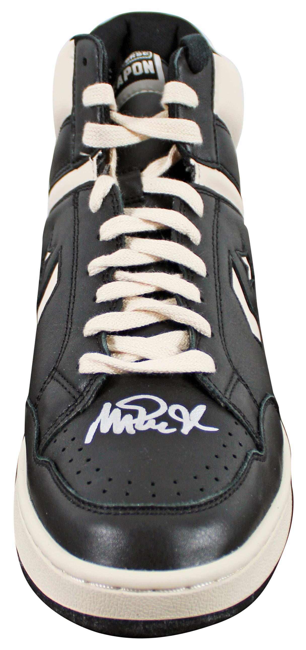 Lakers Magic Johnson Signed Left Black & White Converse Weapon Shoe  BAS Wit 1