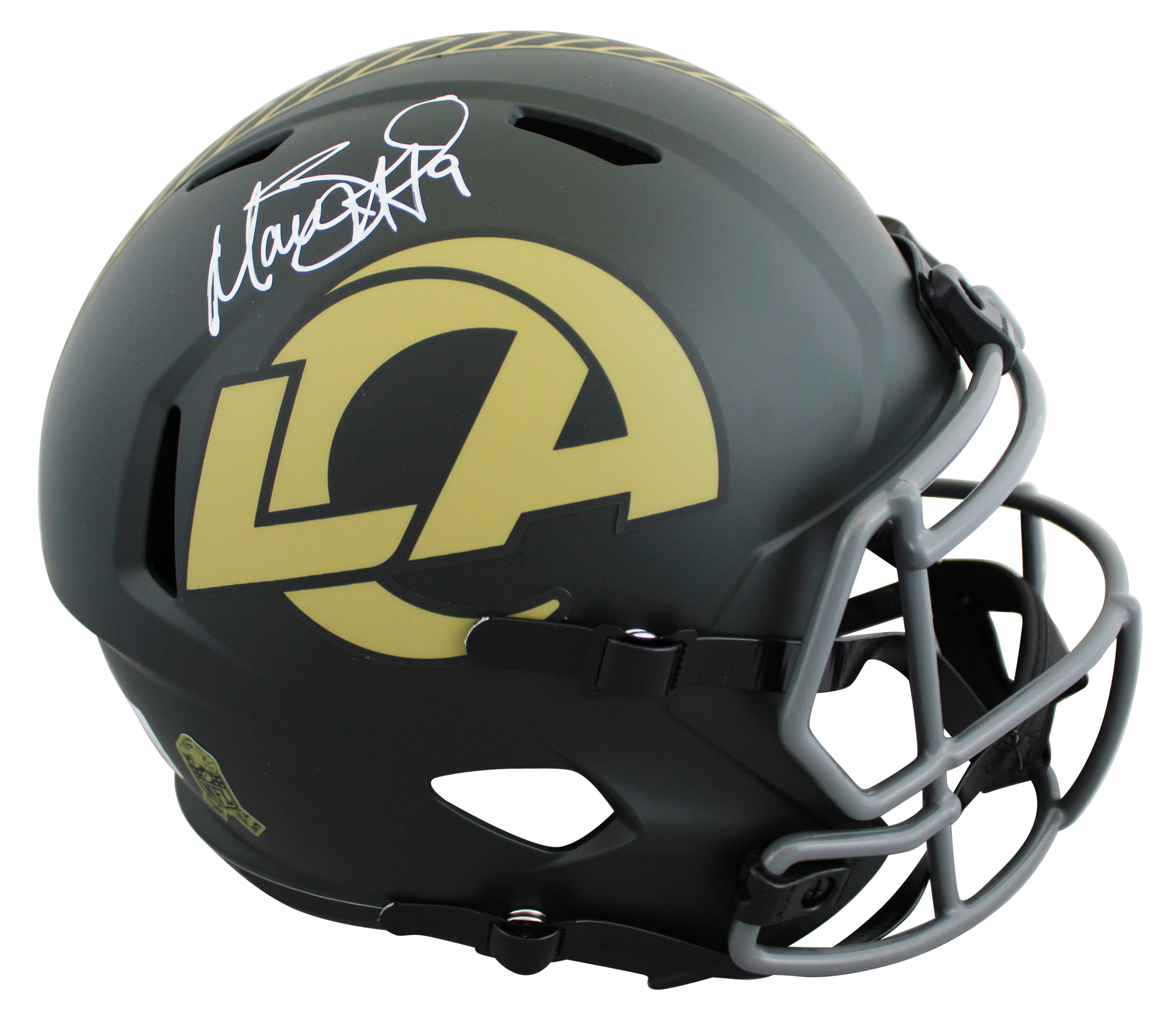 Rams Matthew Stafford Signed STS IV Full Size Speed Rep Helmet W/ Case BAS Wit