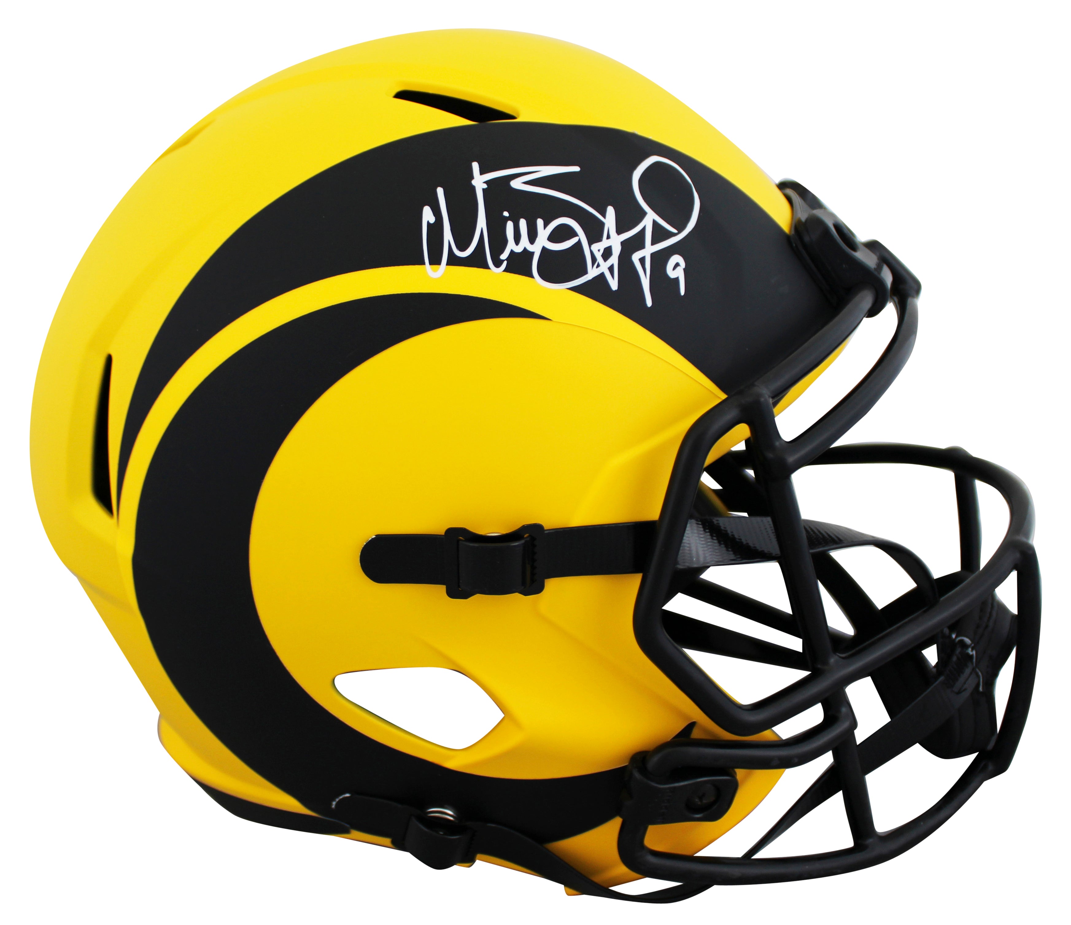 Rams Matthew Stafford Signed Rave Full Size Speed Rep Helmet W/ Case BAS Witness