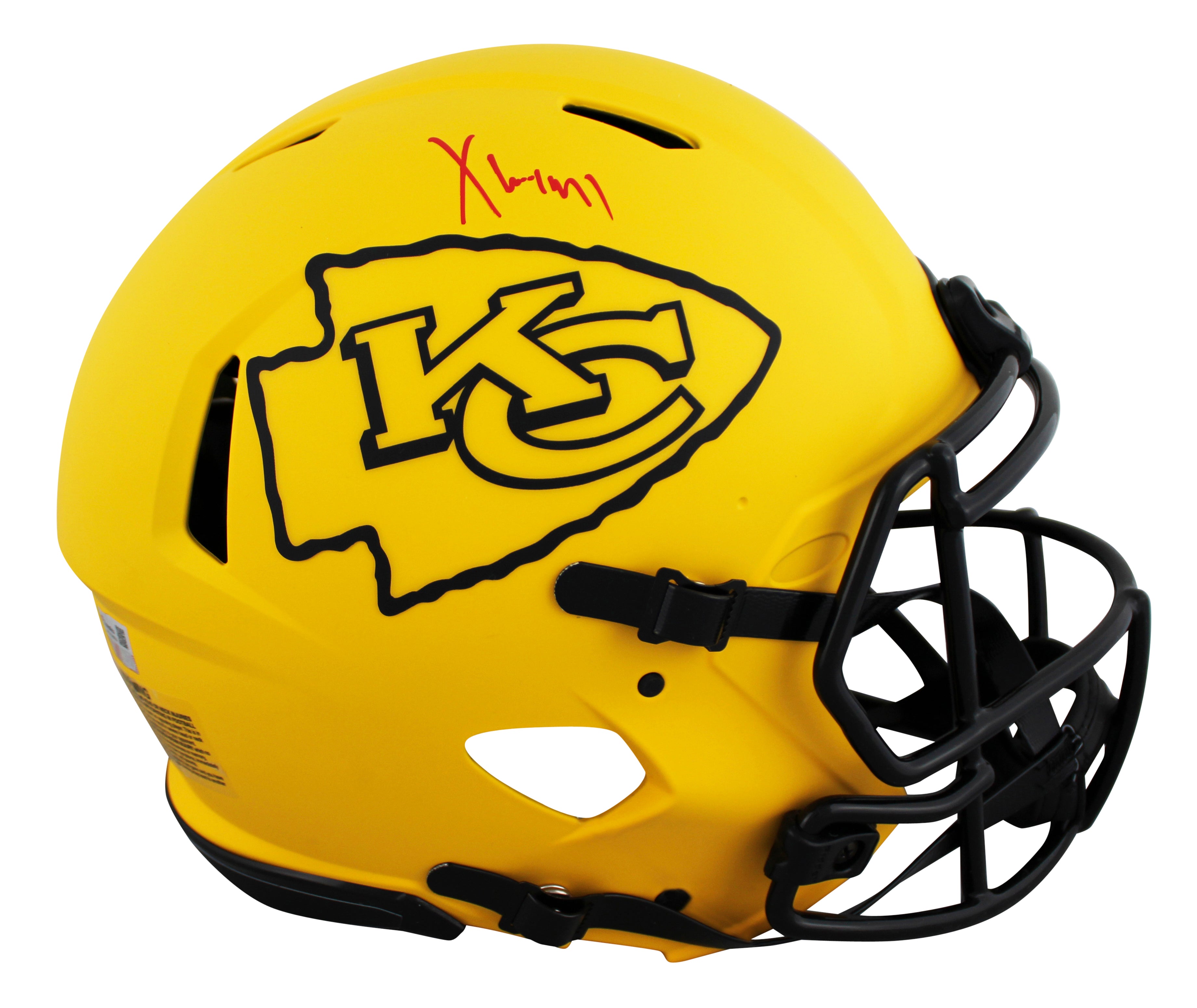 Chiefs Xavier Worthy Signed Rave Full Size Speed Proline Helmet W/ Case Fanatics