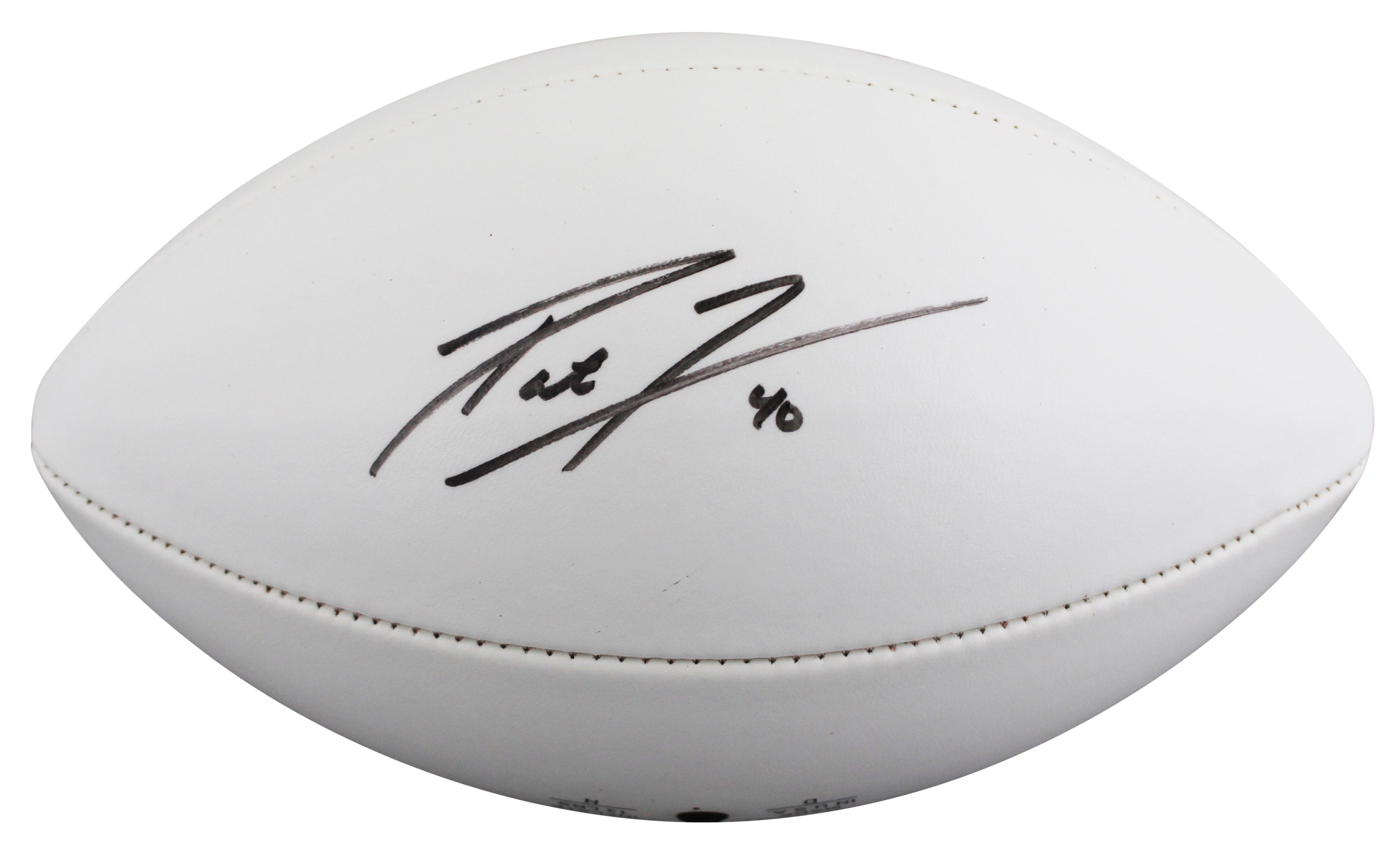 Cardinals Pat Tillman Authentic Signed Wilson White Panel Logo Football BAS LOA