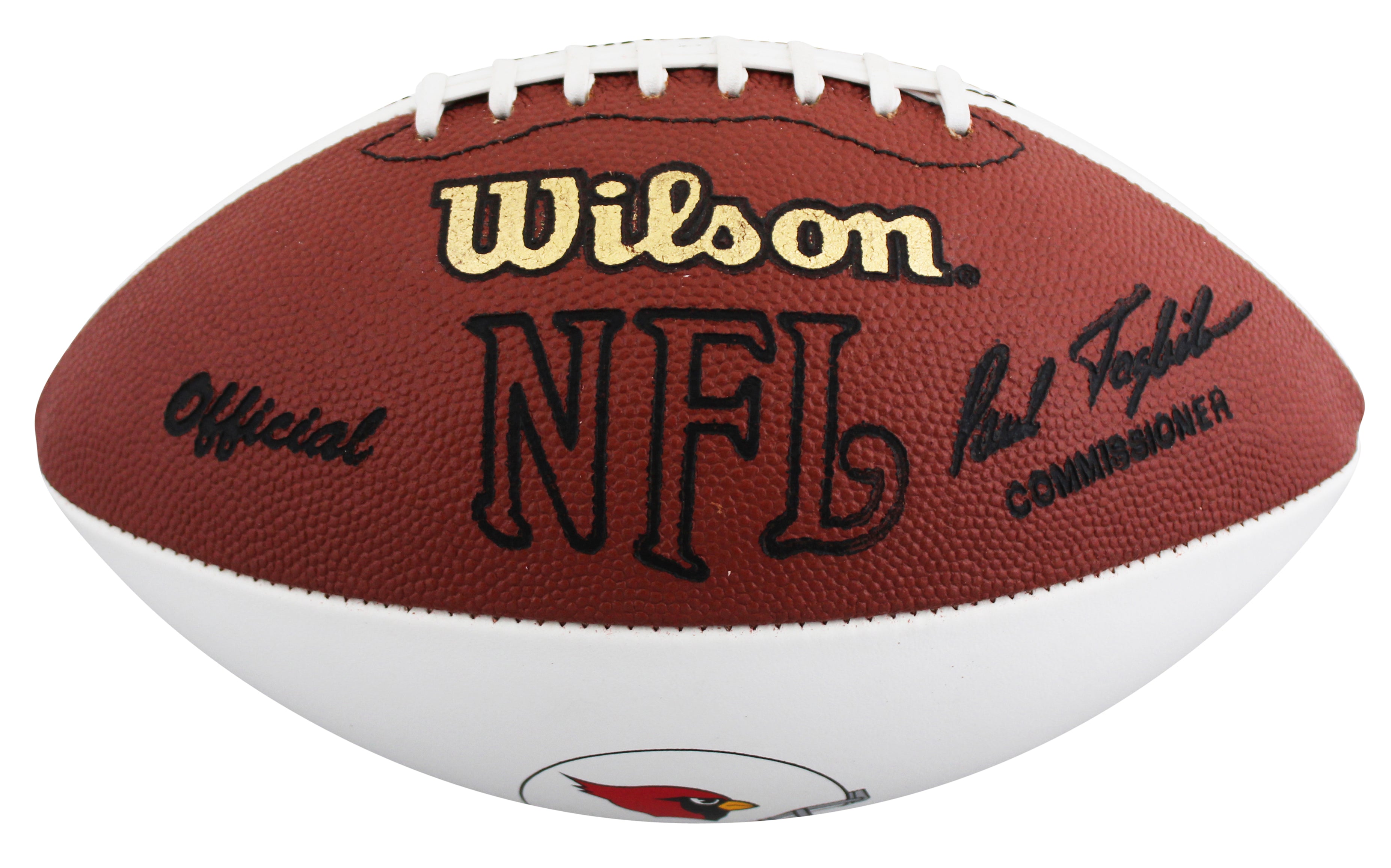 Cardinals Pat Tillman Authentic Signed Wilson White Panel Logo Football BAS LOA