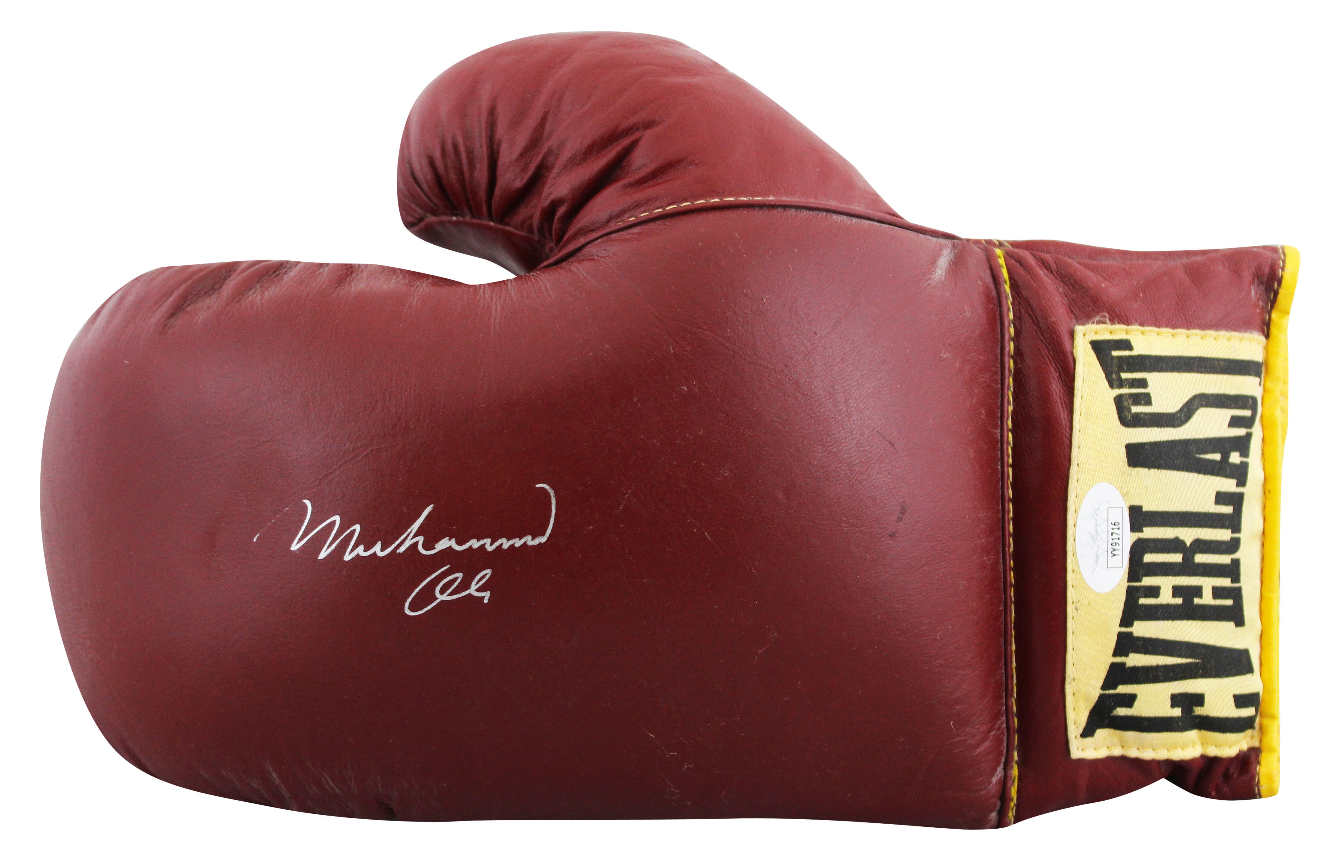 Muhammad Ali Authentic Signed Red Left Hand Everlast  Boxing Glove JSA #YY91716