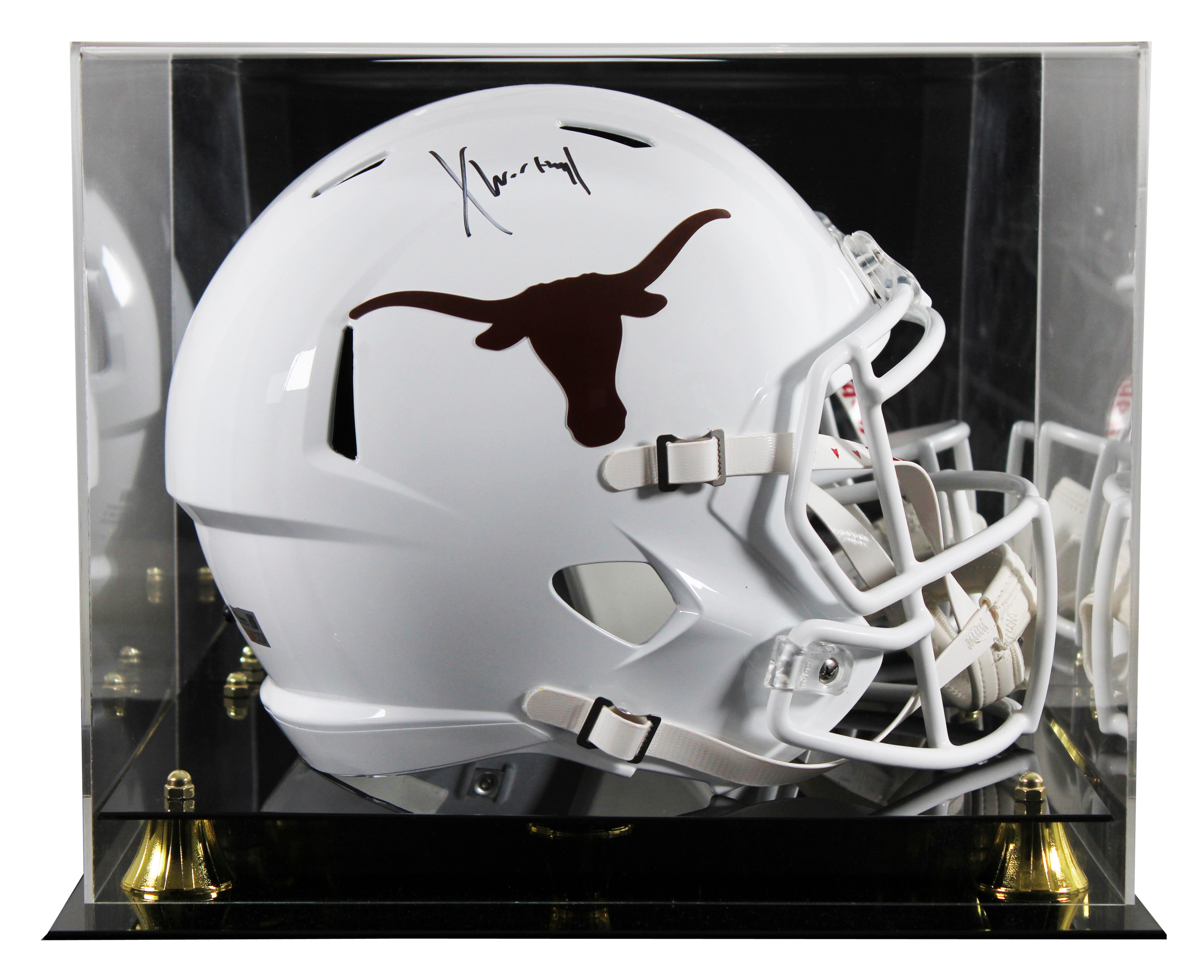 Texas Xavier Worthy Authentic Signed Full Size Speed Rep Helmet W/ Case Fanatics