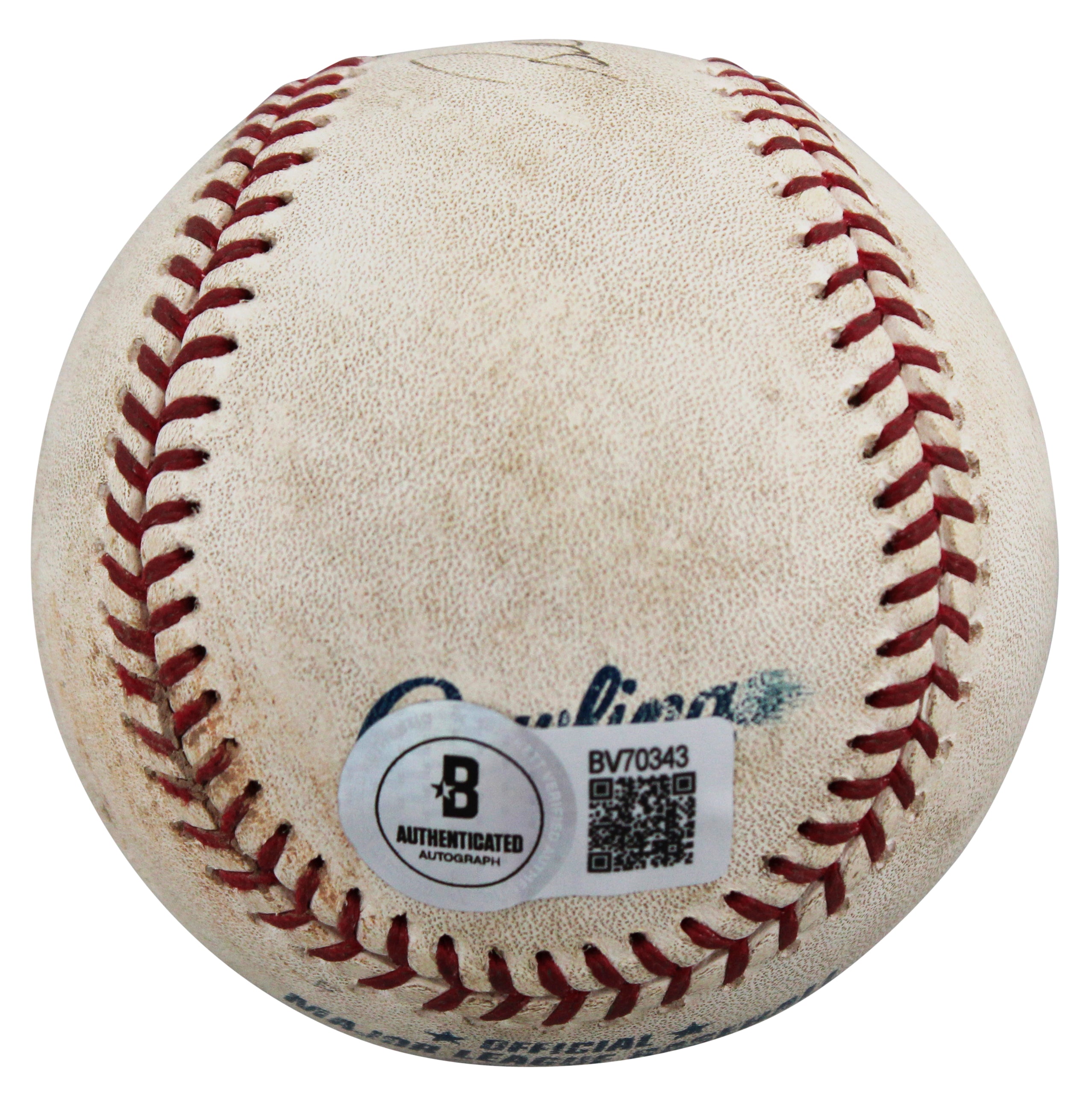 Angels Bobby Valentine Signed Game Used Allen Selig OML Baseball BAS #BV70343