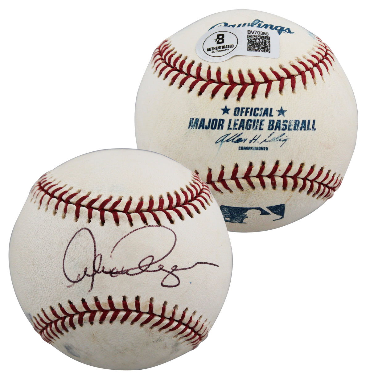 Yankees Alex Rodriguez Signed Game Used Allen Selig OML Baseball BAS #BV70386
