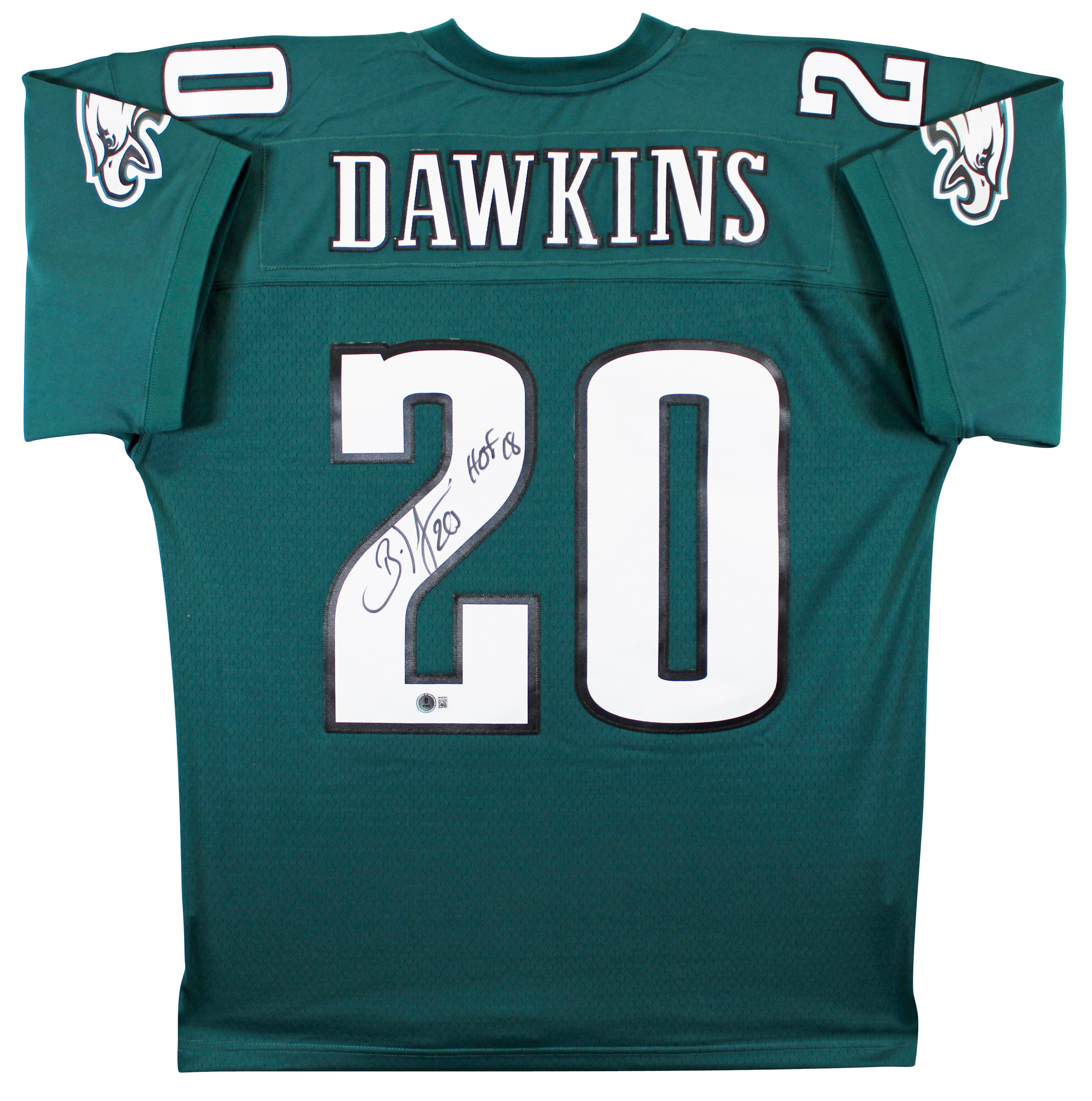 Eagles Brian Dawkins "HOF 18" Signed Green Mitchell & Ness Jersey BAS Witnessed