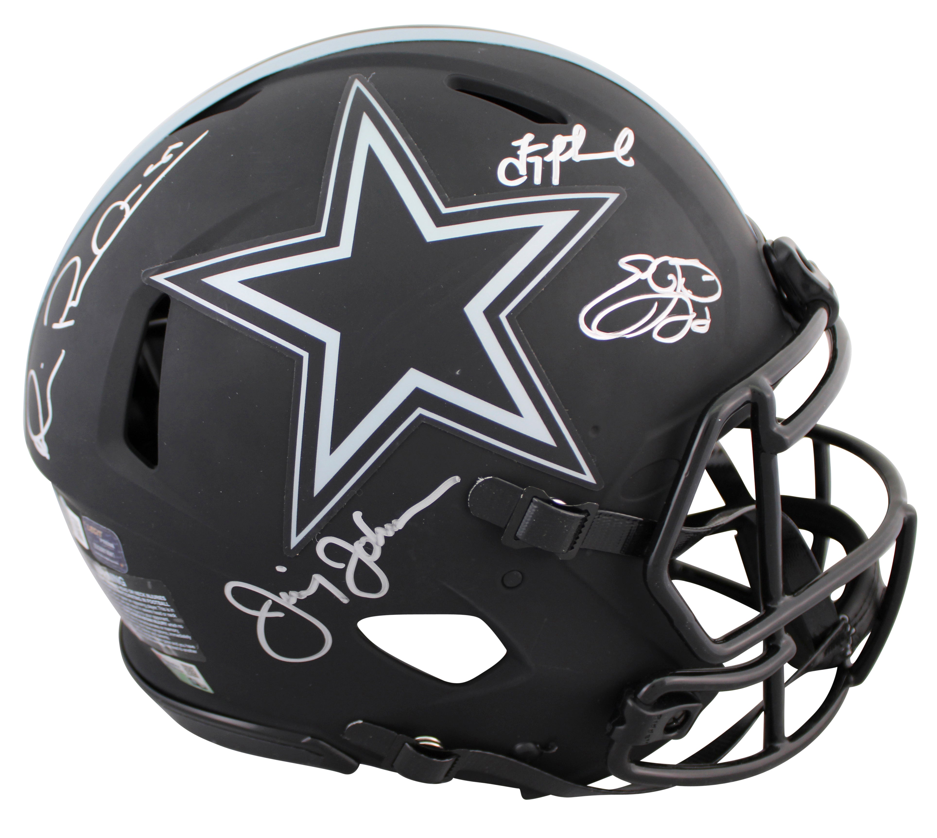 Cowboys (4) Aikman, Smith +2 Signed Eclipse F/S Speed Proline Helmet W/ Case BAS