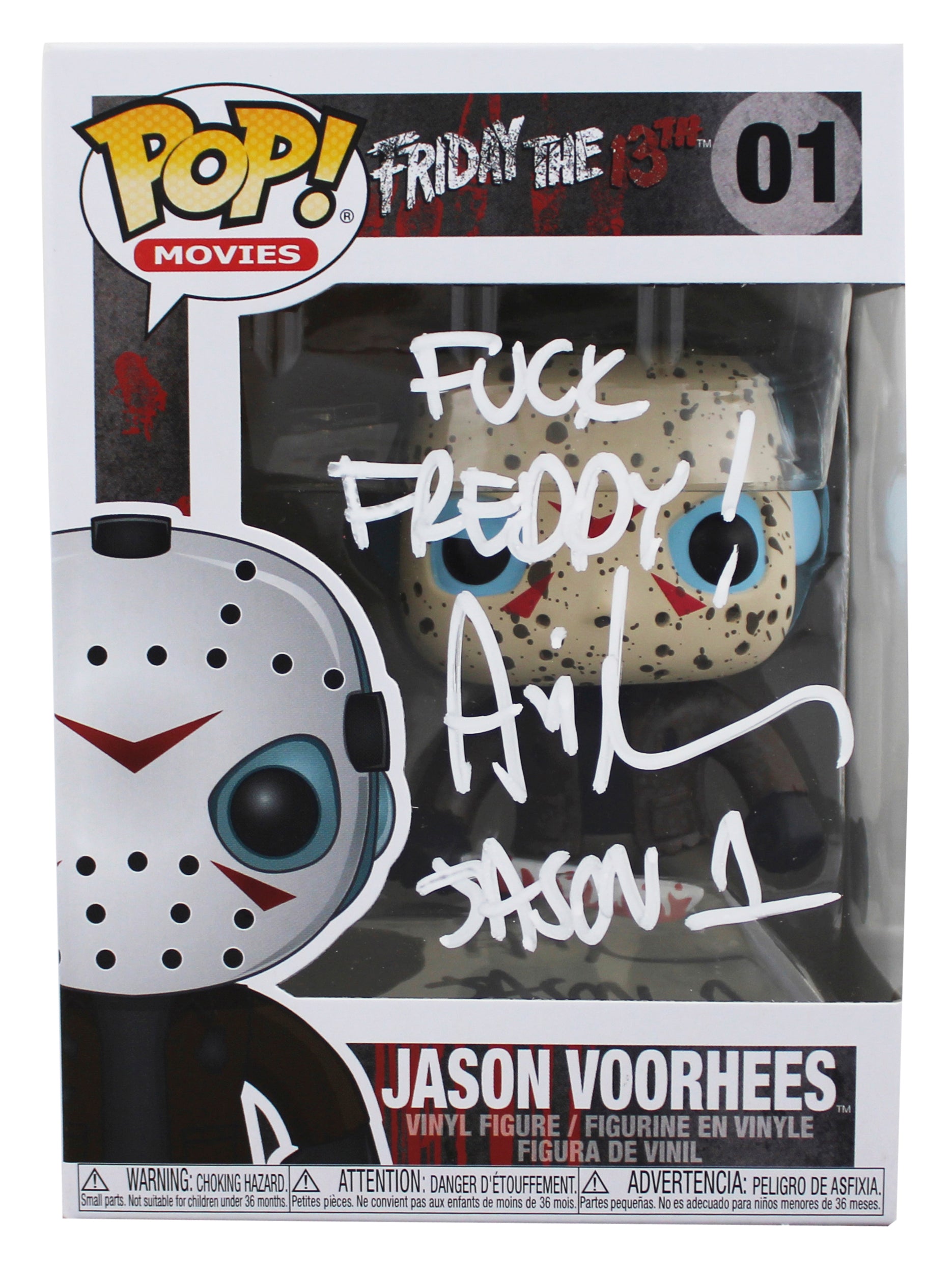 Ari Lehman "2x Insc" Signed Jason #01 Funko Pop Vinyl Figure BAS Wit #3W150407