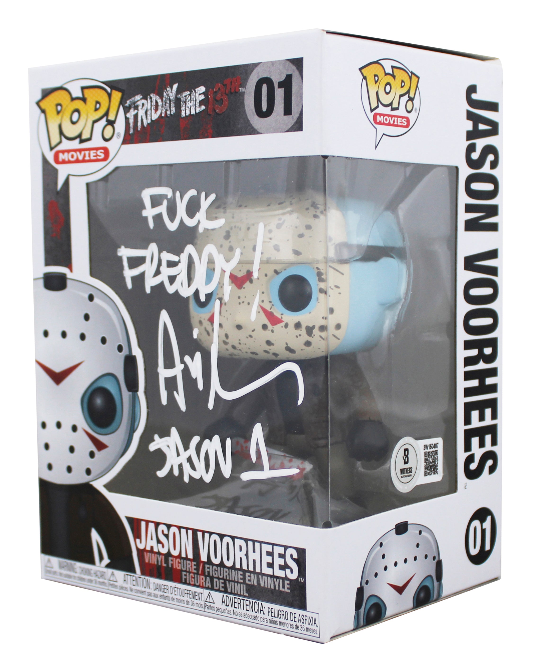Ari Lehman "2x Insc" Signed Jason #01 Funko Pop Vinyl Figure BAS Wit #3W150407