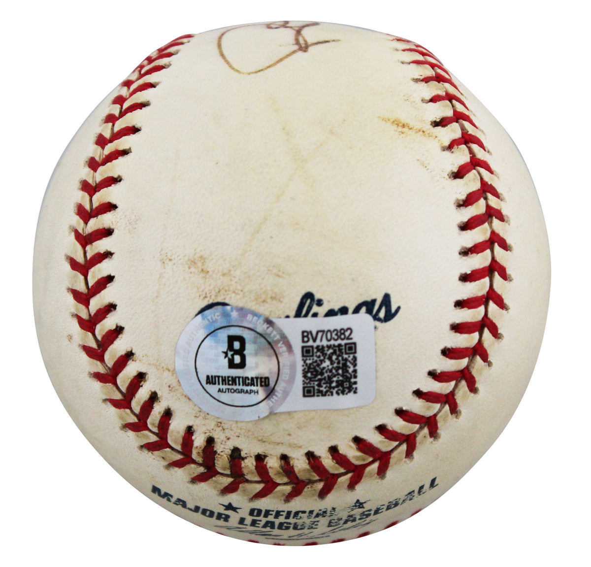 Brewers Robin Yount "To: T.J." Signed Game Used Sellig OML Baseball BAS #BV70382