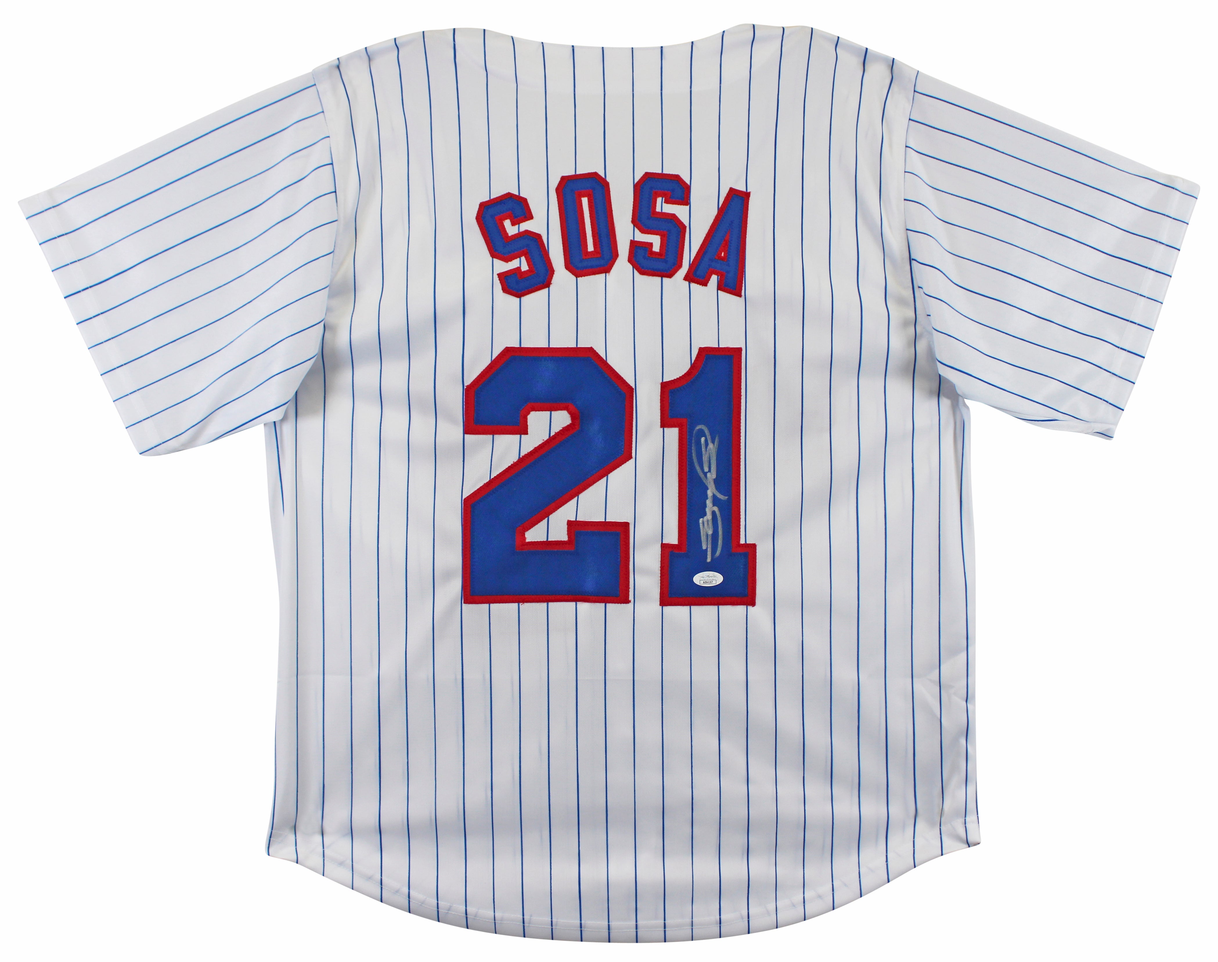 Sammy Sosa Authentic Signed White Pinstripe Pro Style Jersey Autographed JSA