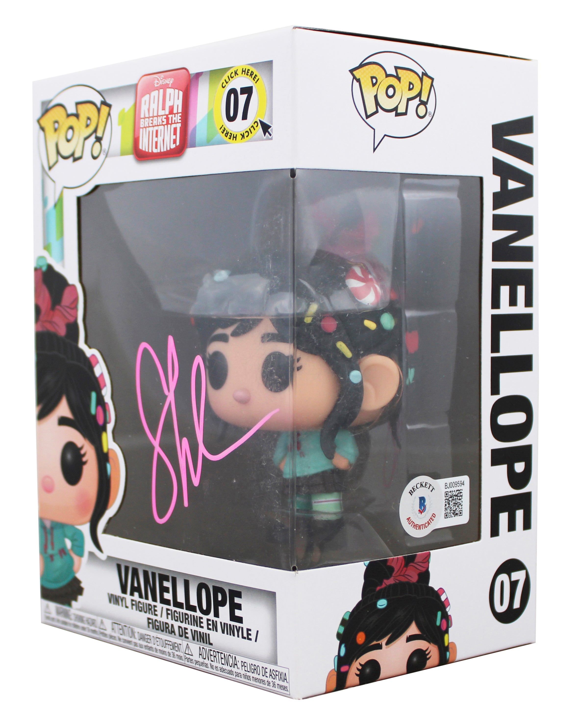 Sarah Silverman Wreck It Ralph Signed Vanellope #07 Funko Pop Vinyl Figure BAS