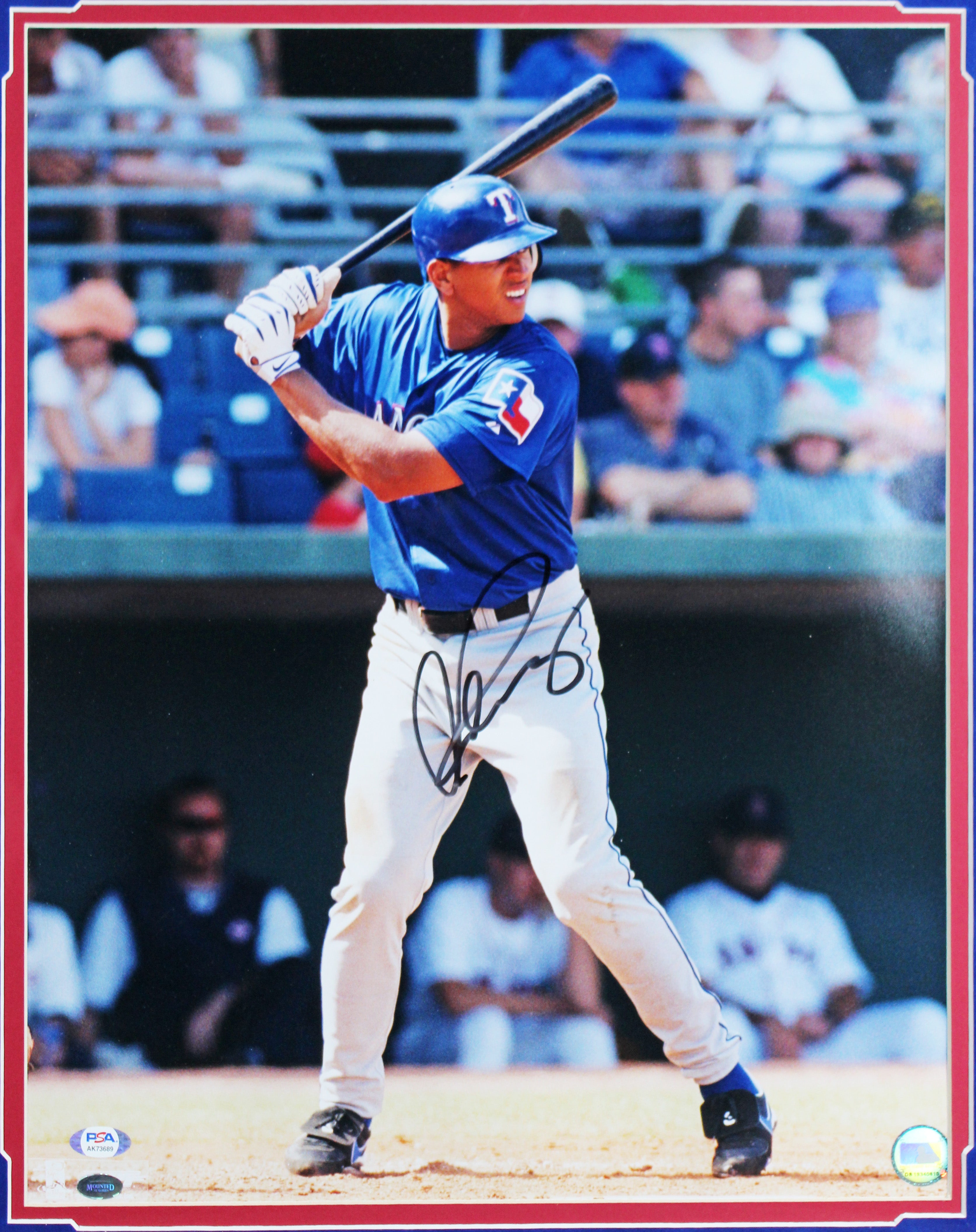 Rangers Alex Rodriguez Authentic Signed 16x20 Framed Photo PSA/DNA #AK73689