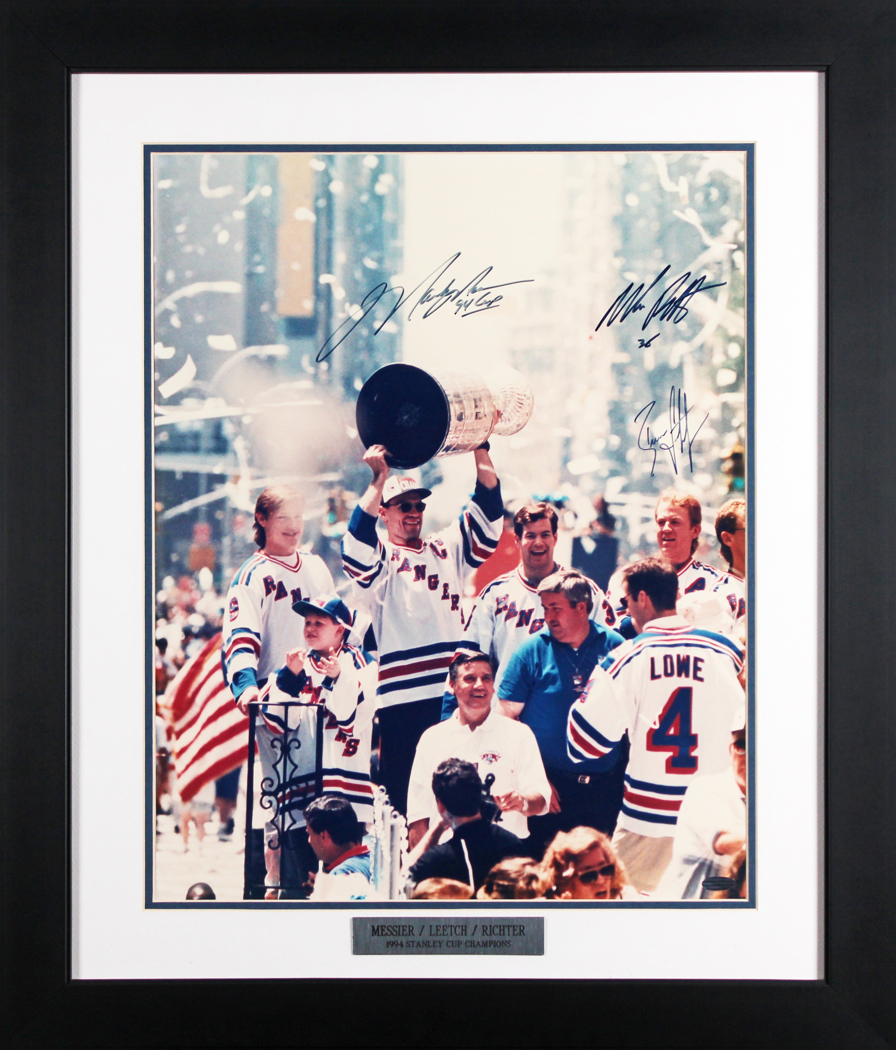 Rangers (3) Richter, Messier & Leetch Signed 16x20 Framed Photo Steiner
