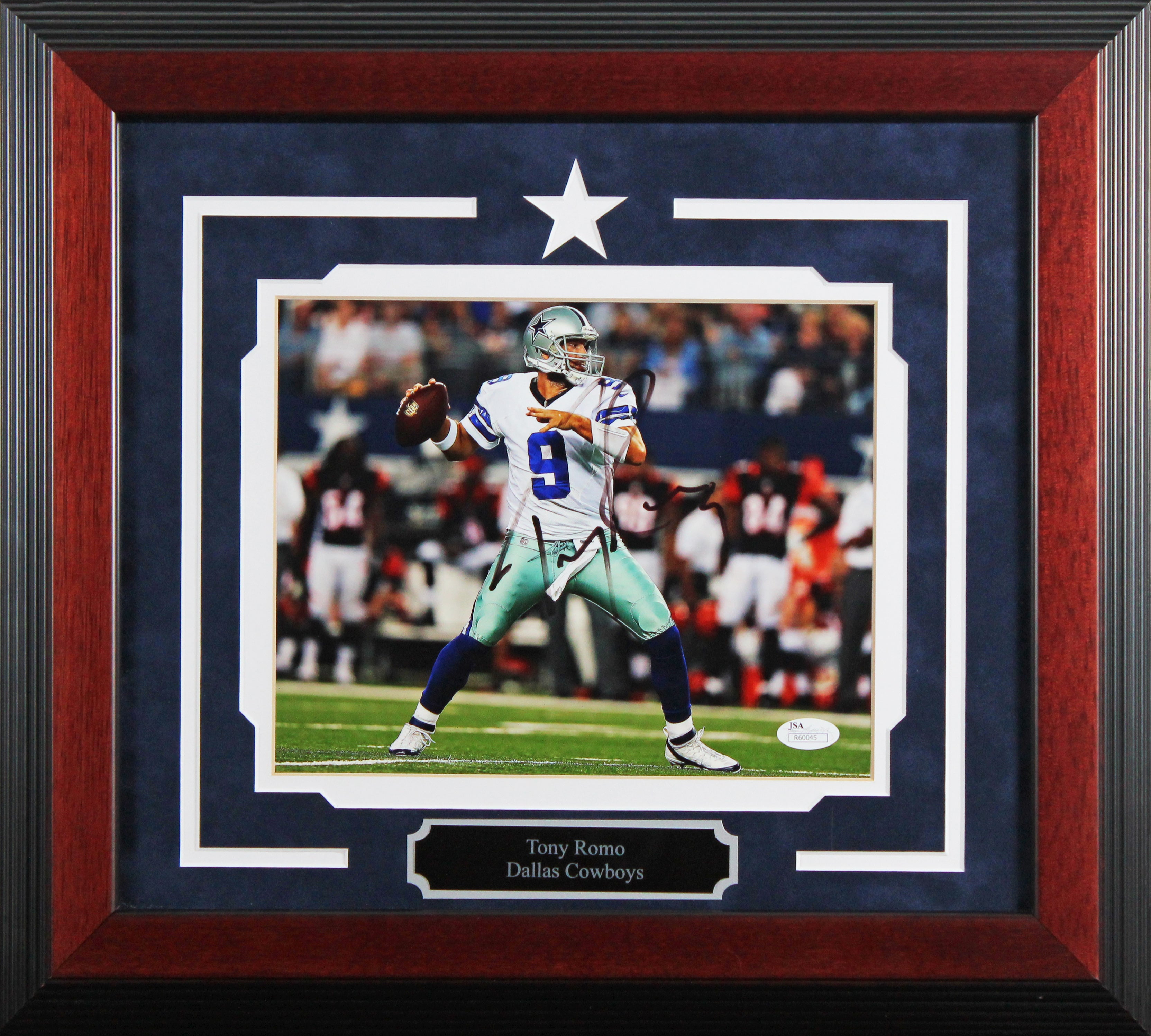 Cowboys Tony Romo Authentic Signed 8x10 Framed Photo Autographed JSA #R60045