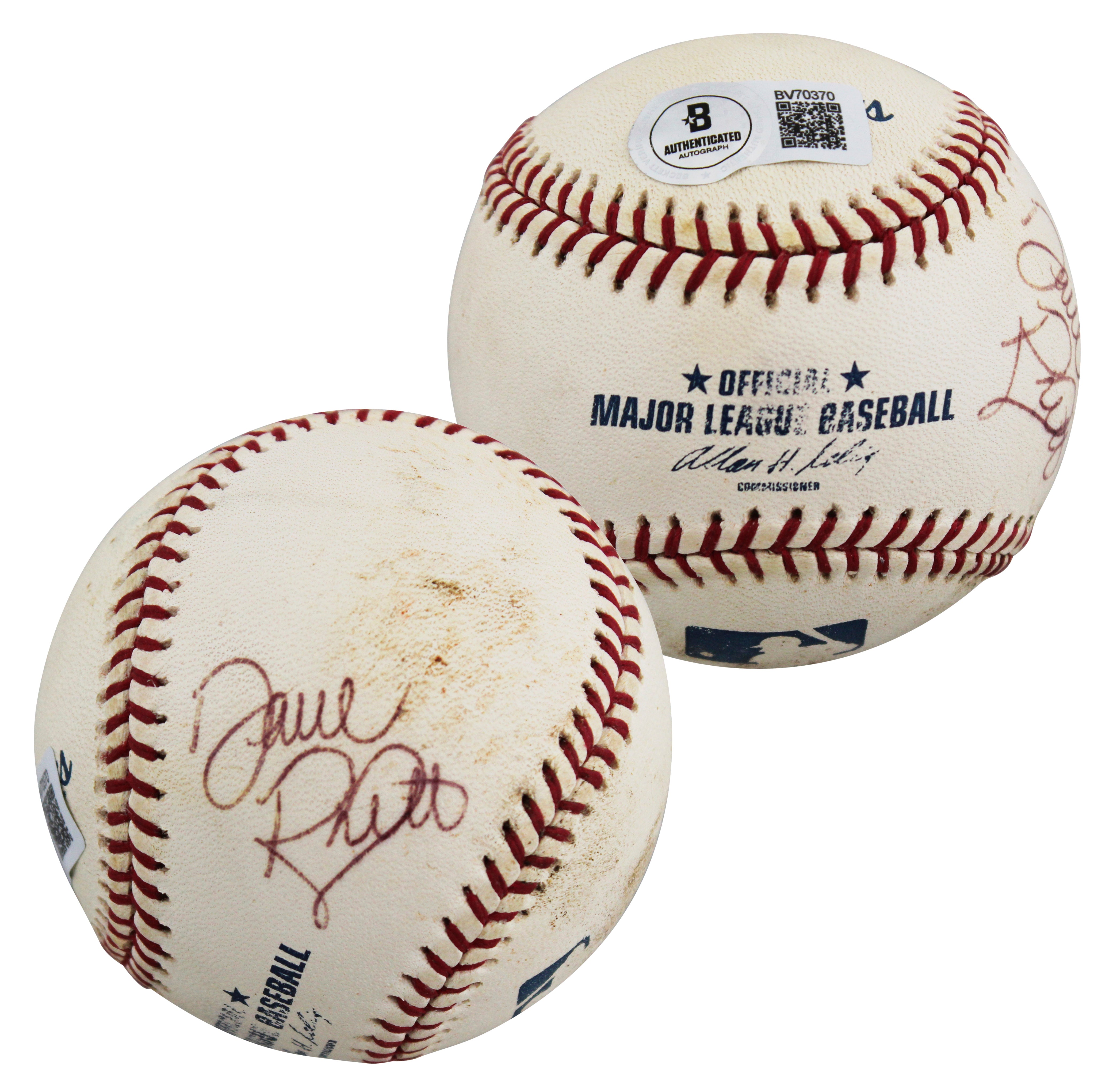 Yankees Dave Righetti Authentic Signed Game Used Selig OML Baseball BAS #BV70370