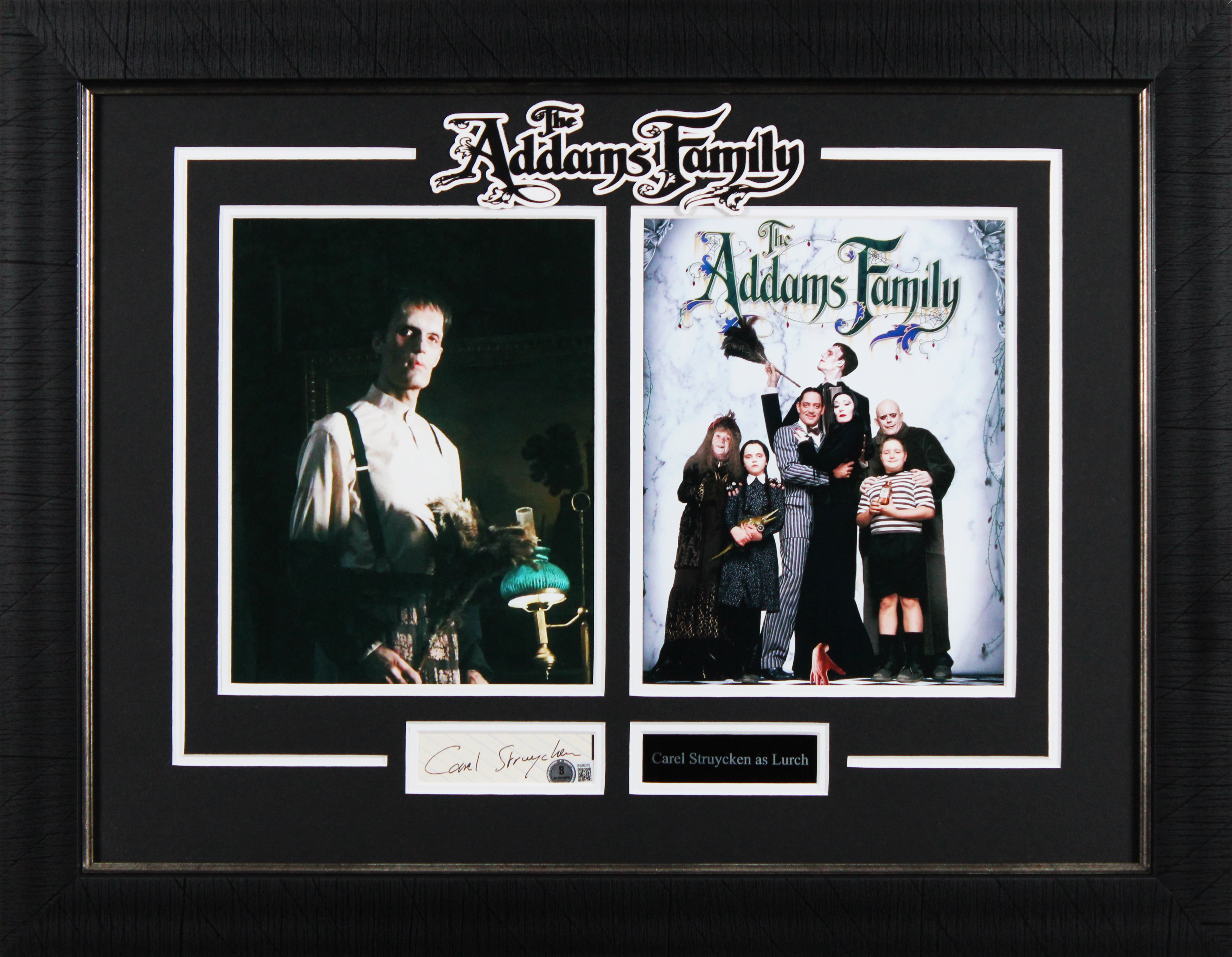 Carel Struycken The Addams Family Signed 1x4 Cut Sig Framed Display BAS #BS86315